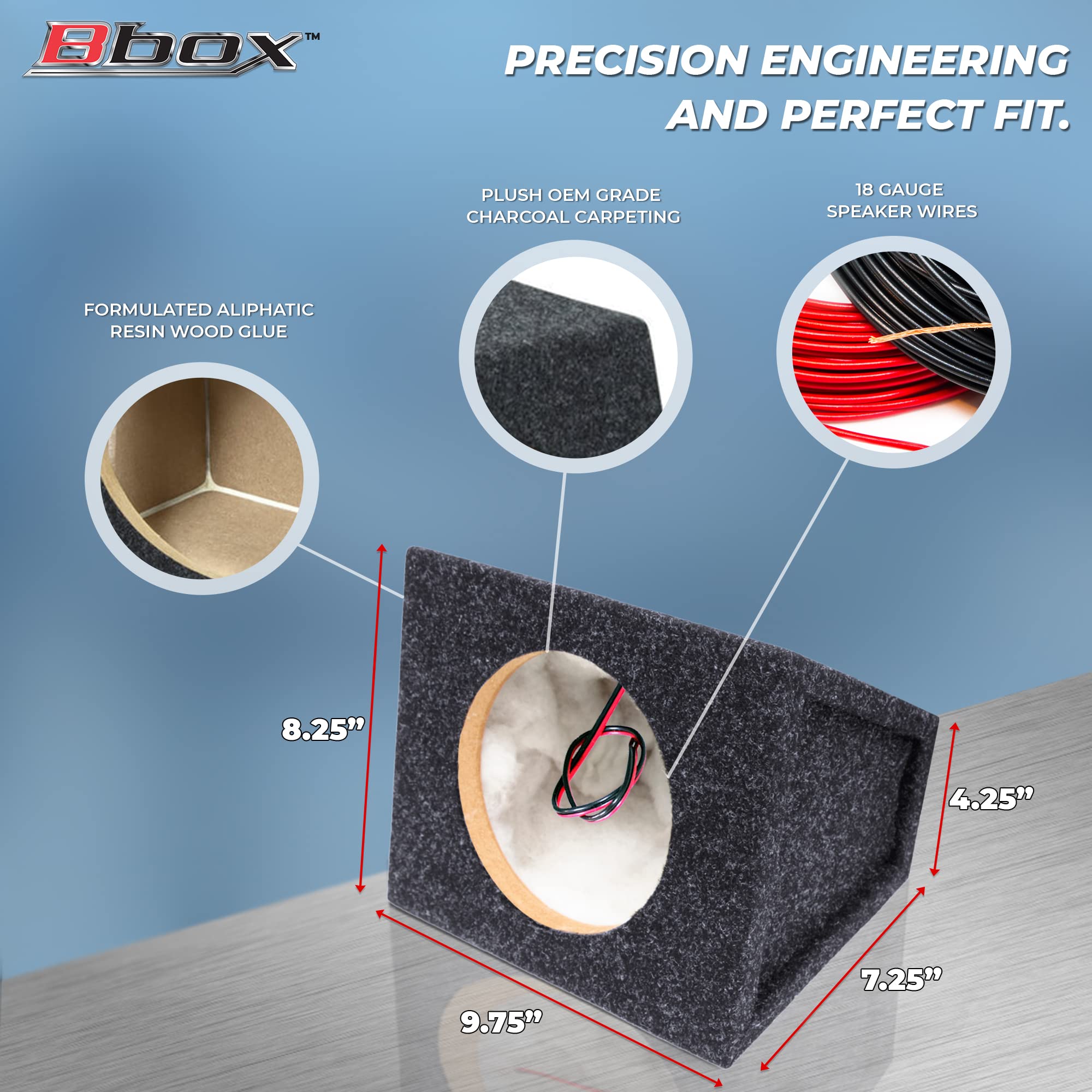 Atrend Bbox Pro Audio Tuned 6.5'' Speaker Enclosures Premium Speakers To Enhance Sound And Bass   Nickel Finish Speaker Terminal