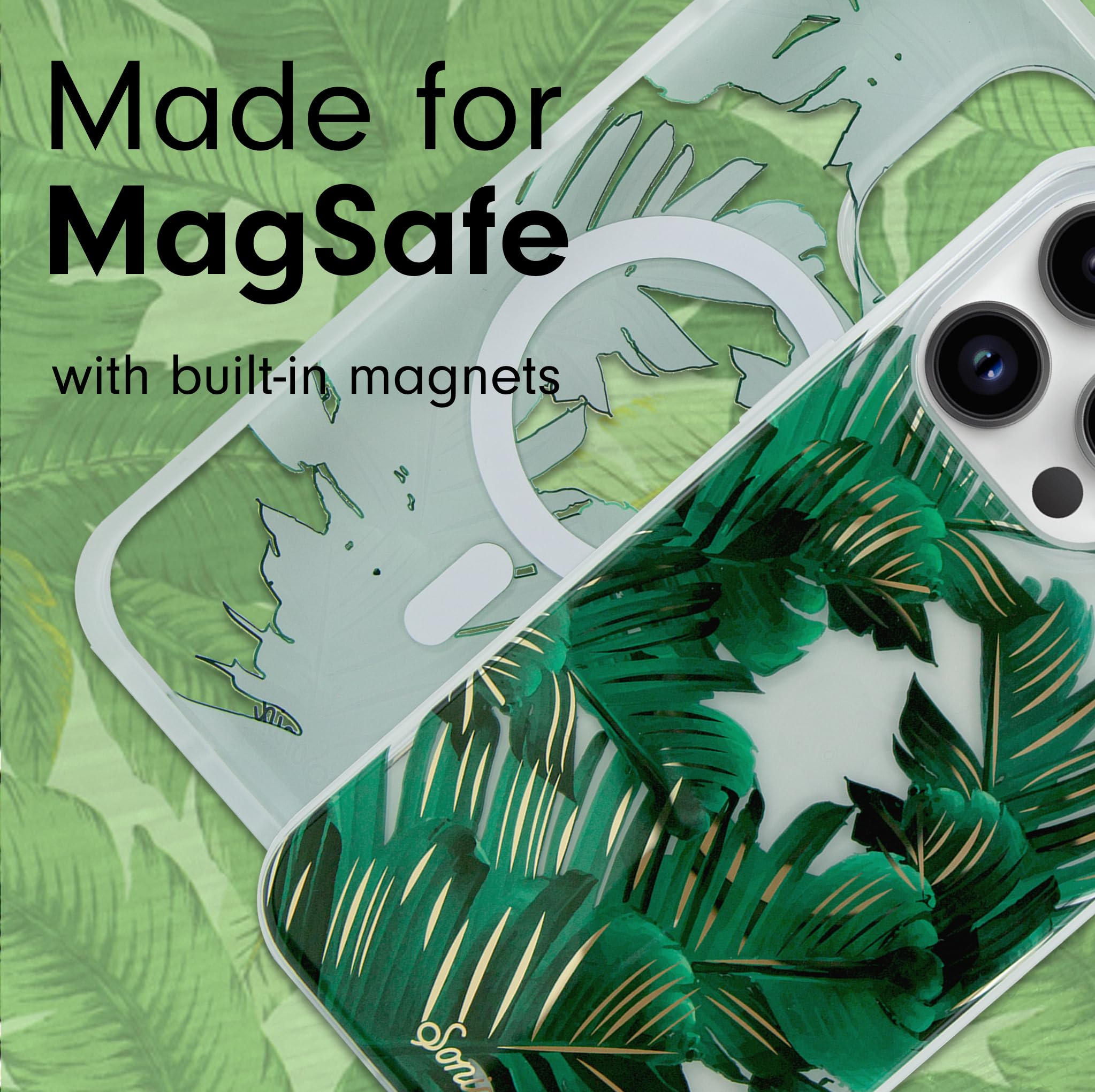 Sonix Case For Iphone 15 Pro | Compatible With Magsafe | 10Ft Drop Tested | Bahama Palm Leaves