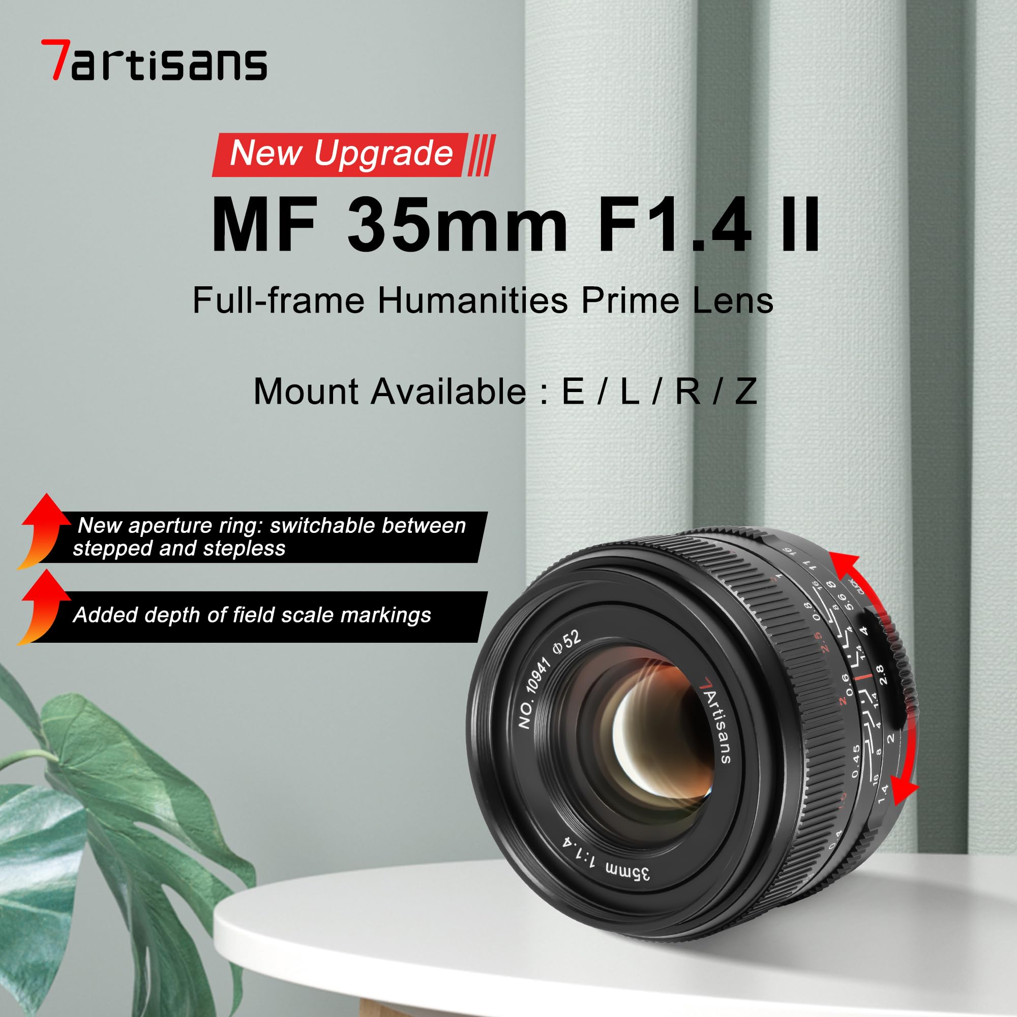 7Artisans 35Mm F1.4 Mark ? Full Frame Manual Focus Prime Lens Large Aperture Compatible With Canon Rf Mount Cameras Eos R Rp R5