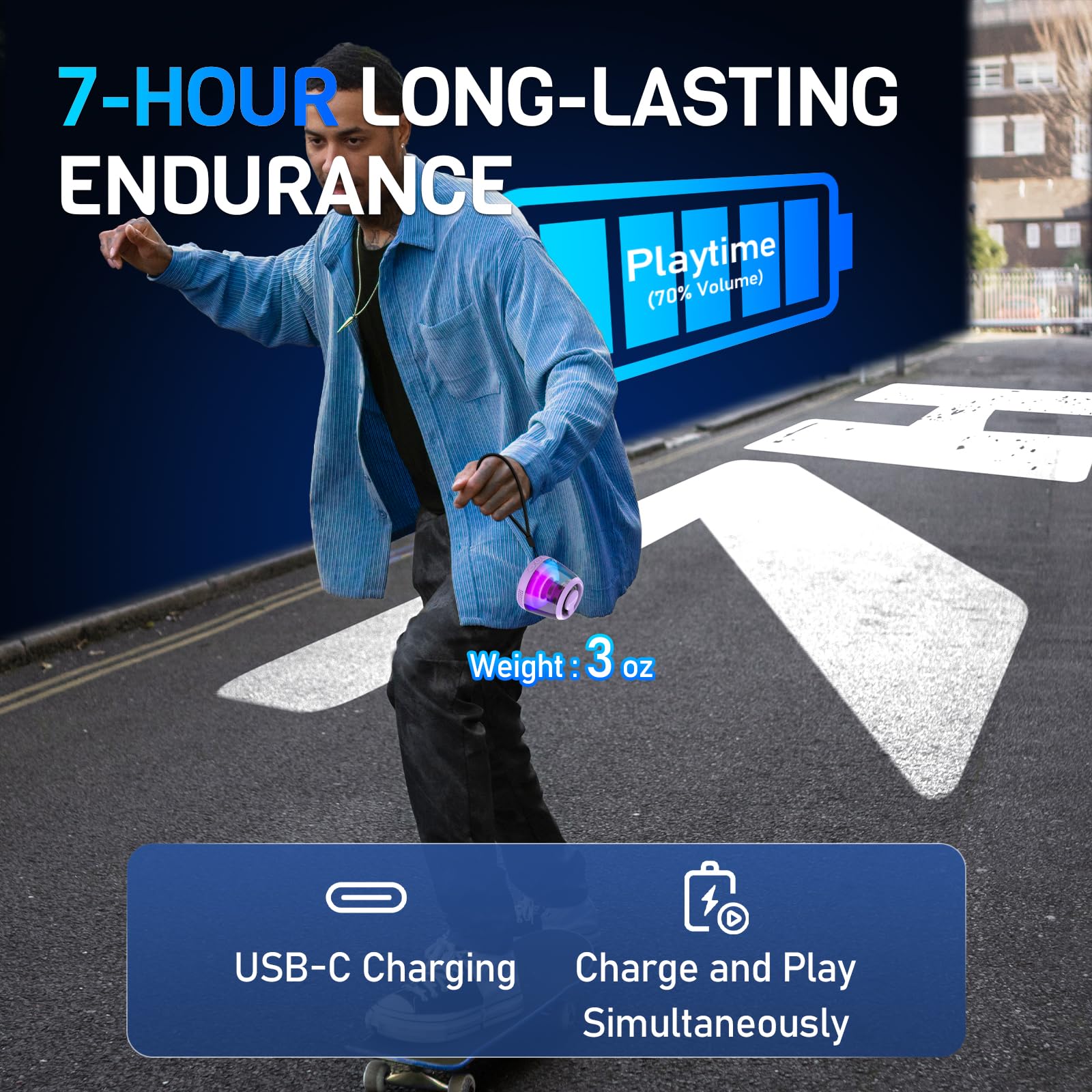 Magnetic Bluetooth Speaker, Portable Mini Bluetooth Speaker Small With Cell Phone Stand, 7H Playtime, 5W Internal Magnet Loudspe