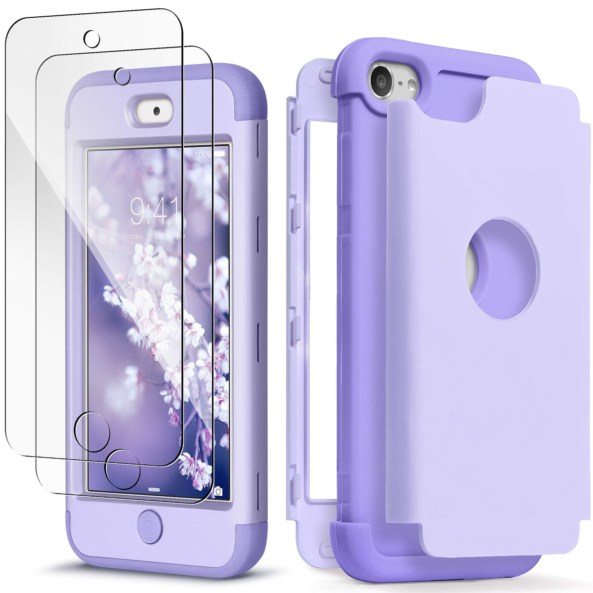 Idwell Ipod Touch Case With 2 Screen Protector, Three Layer Series Heavy Duty Protection Shockproof High Impact Protective Cover