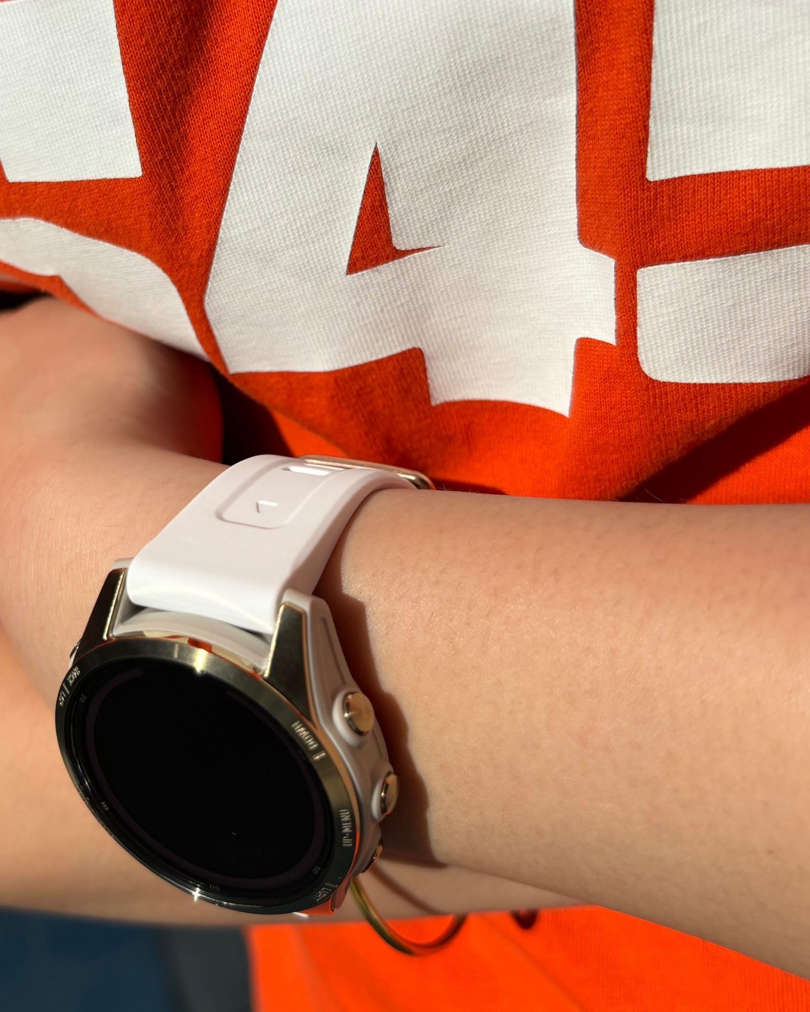 Outvi 20Mm Watch Band For Garmin Fenix 5S Fenix 6S Fenix 7S Pro Soft Silicone With Rose Gold Buckle Quick Fit 20 Bands Replaceme