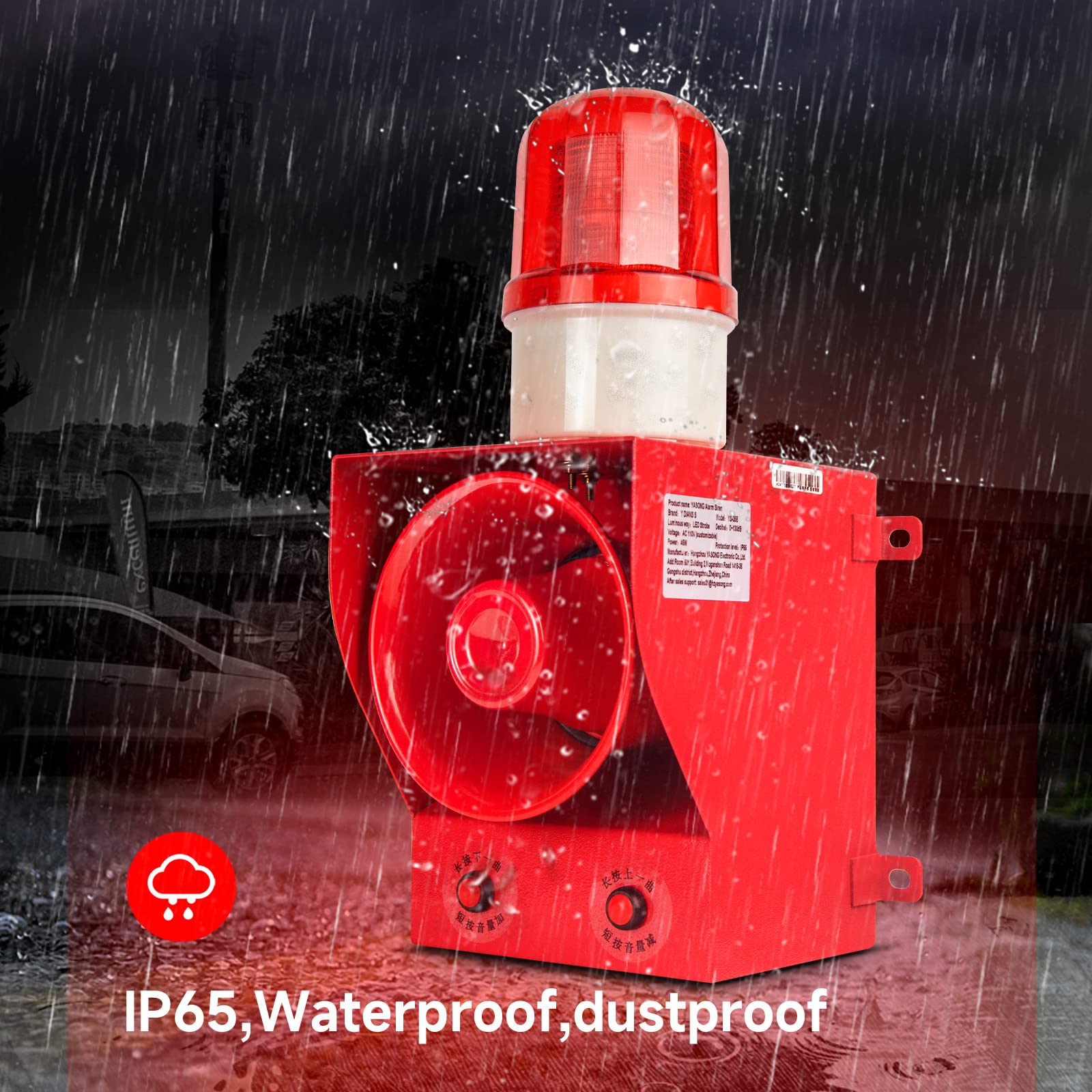 Yasong Sla 05B Model Industrial Alarm Siren, 0 130Db 12 Horn Tones Switchable, Ac110V 120V 45W High Power For Noisy Environment