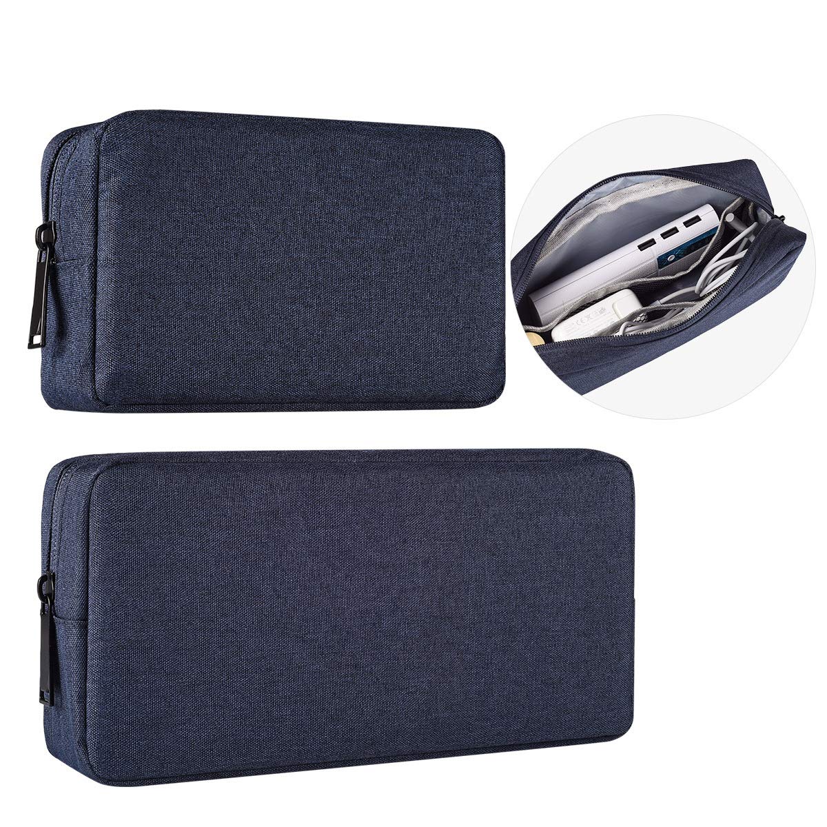 2 Pack Portable Storage Pouch Bag, Universal Electronics Accessories Case Cable Organizer Compatible With Hard Drive, Laptop Mou