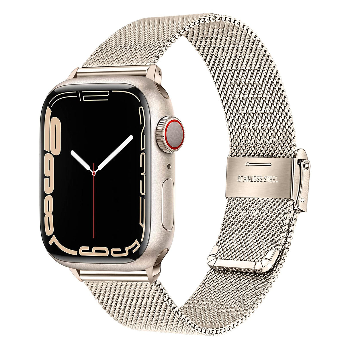 Trumirr Starlight Band For Apple Watch Series 8 7 45Mm Women, Mesh Woven Stainless Steel Watchband Feminine Strap Replacement Fo