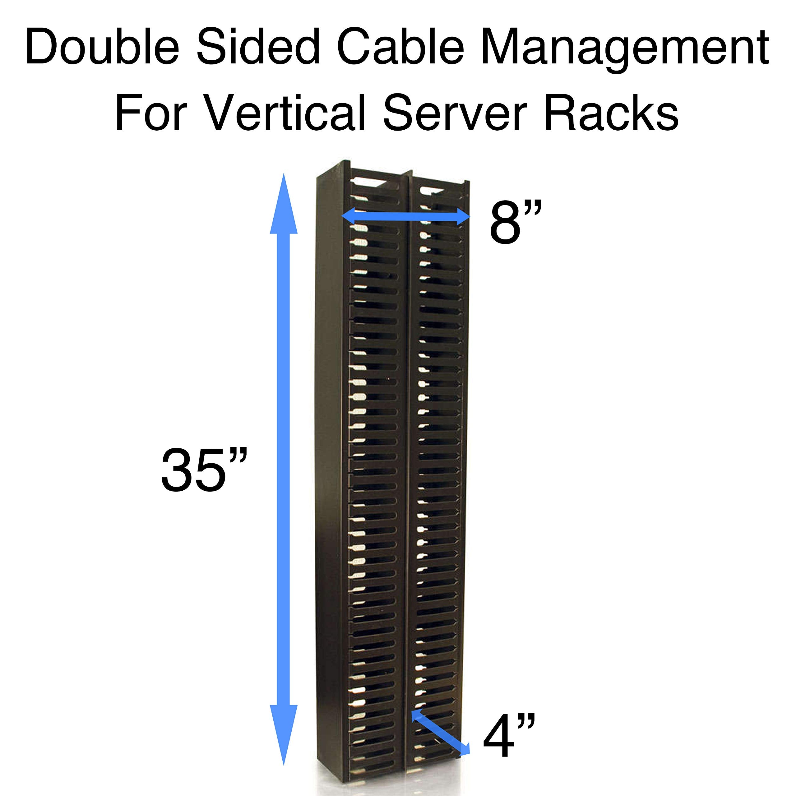 C2G/Cables To Go Rack Mount Cable Management   Doubled Sided Vertical Cable Organizer For Server Racks   Universal 35'' Design A