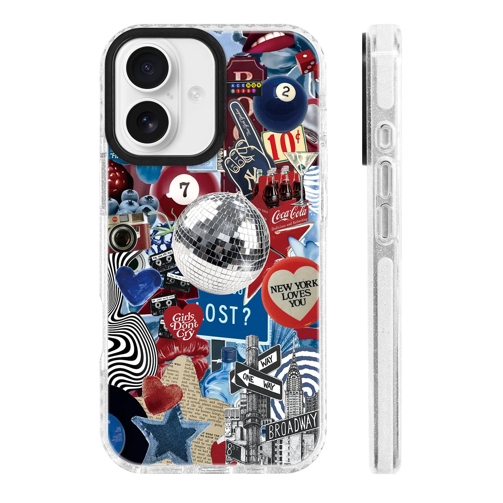 ChiCs-Flaura for iPhone 16 Plus Case [Military-Grade Drop Protection/Retro Soft TPU Protective/Camera Protection/for Women & Gir