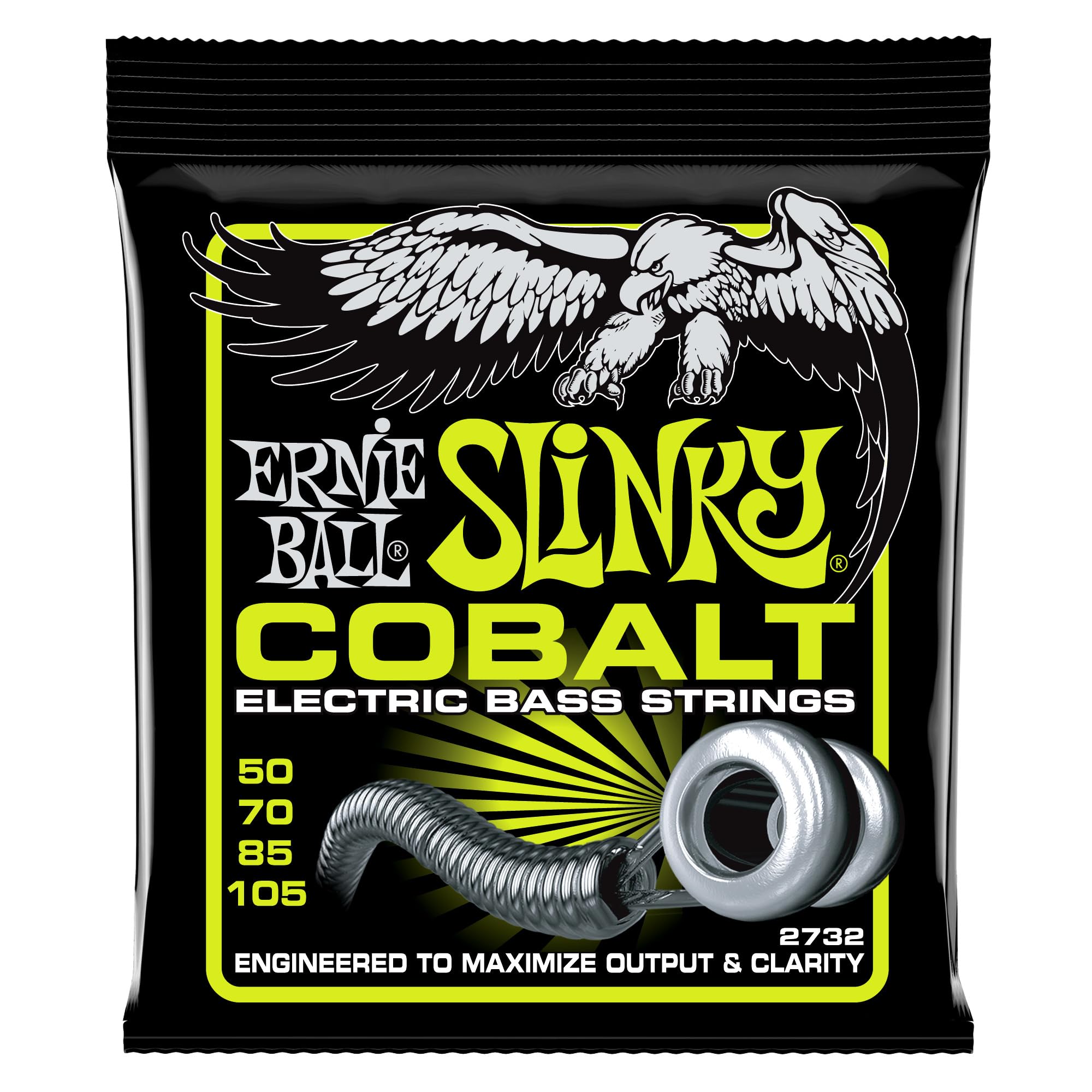 Ernie Ball Regular Slinky Cobalt Bass Guitar Strings, 50-105 Gauge (P02732)