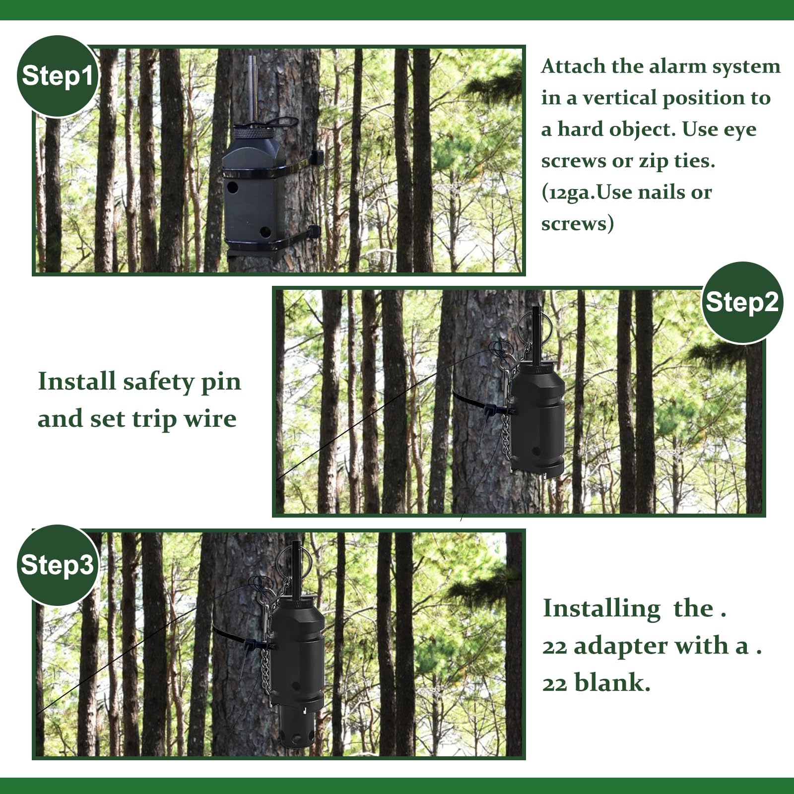 Guiropp .22 Blank Adapter For 12 Gauge Perimeter Trip Alarm, Camping Trip Wire Alarm Device, Early Warning Security System For C