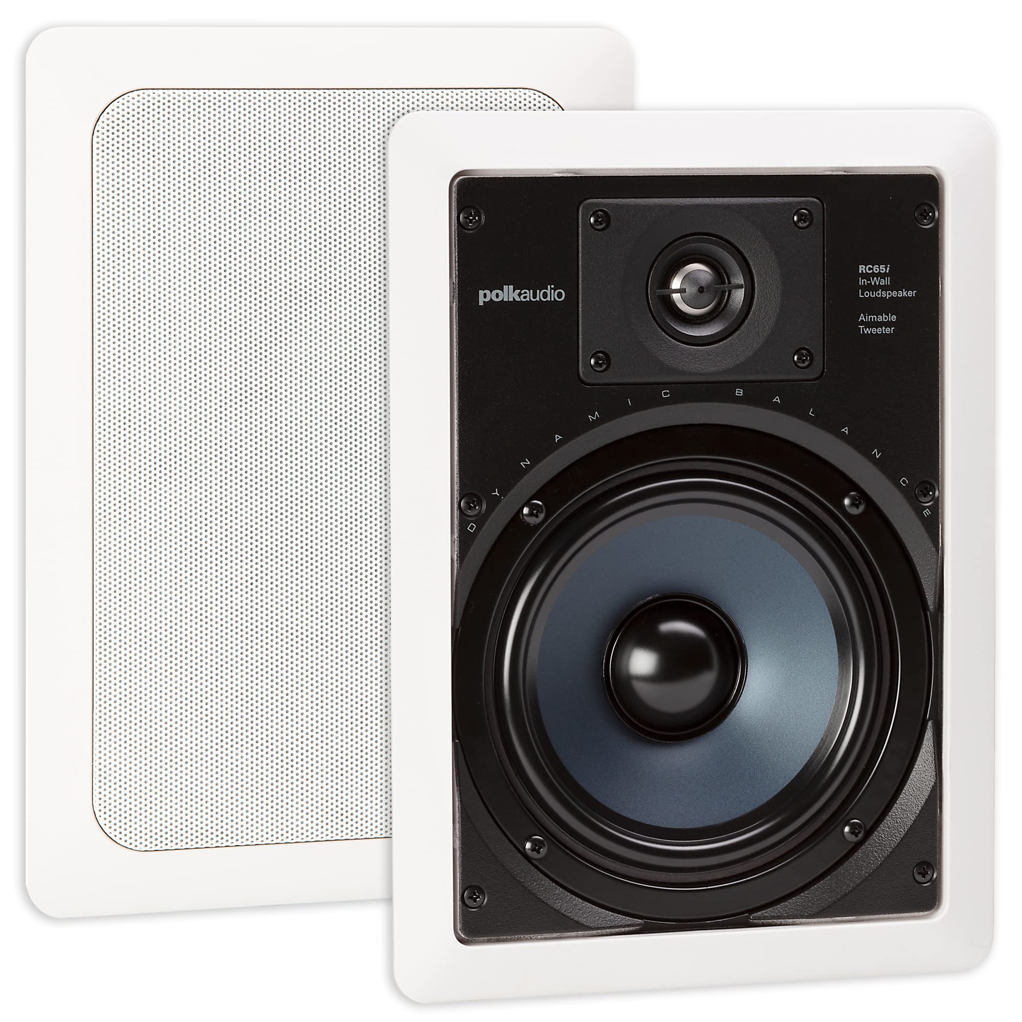 Polk Audio RC65i 2-Way Premium in-Wall 6.5 Speakers, Pair of 2 Perfect for Damp and Humid Indoor/Outdoor Placement - Bath, Kitch