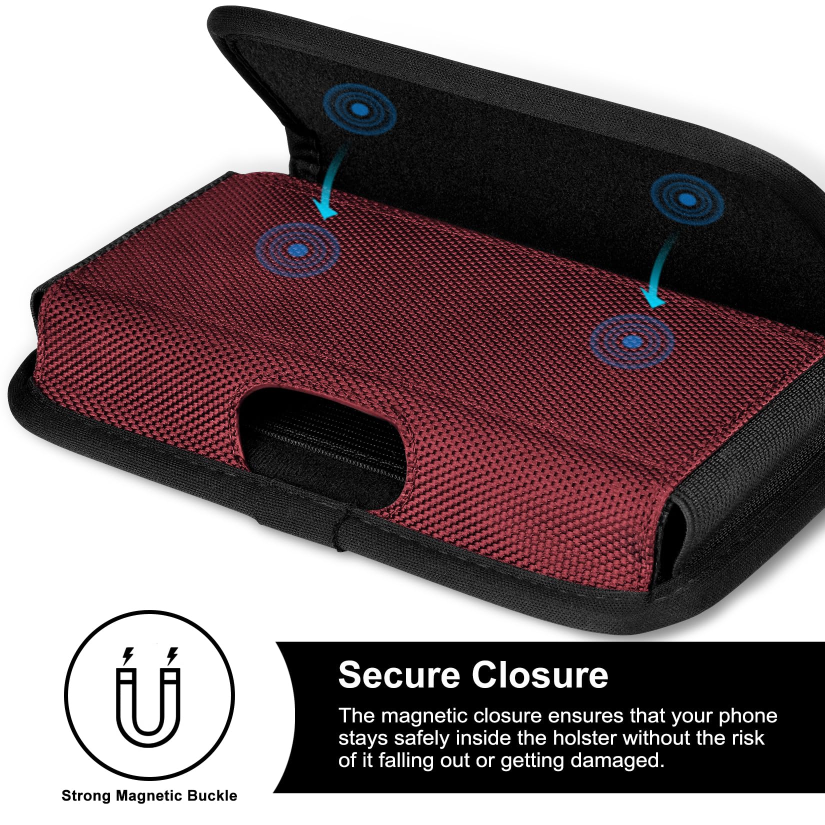 Ykooe Rugged Nylon Holster Compatible With Iphone 16/15/14/13/12 Pro Max & Plus Models, Galaxy S24/S23/S21/S20 Fe Cell Phone Bel