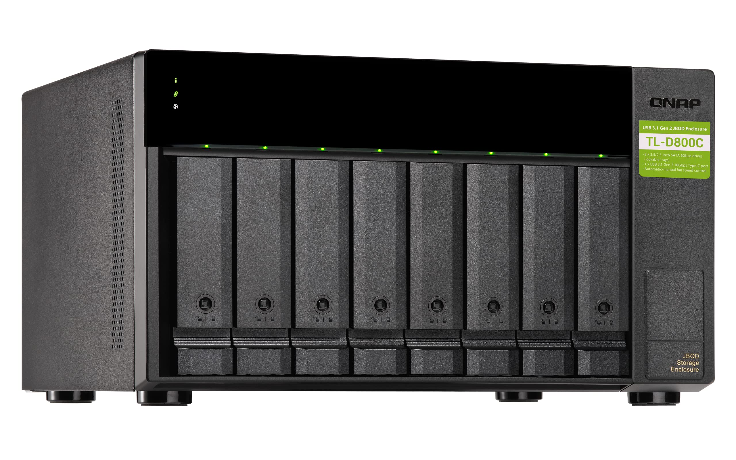 QNAP 8 Bay JBOD Storage Enclosure TL-D800C USB 3.2 Gen 2 Type-C Metal