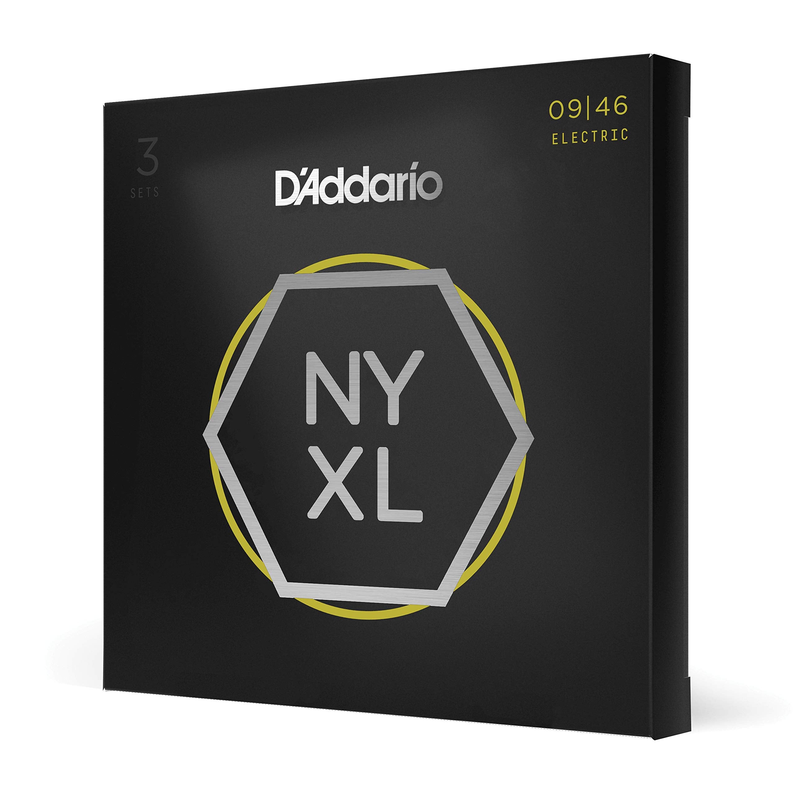 DAddario Electric Guitar Strings, NYXL Nickel Plated, NYXL0946-3P, Super Light Top/Regular Bottom Gauge 09-46, 6-String Set, Pa