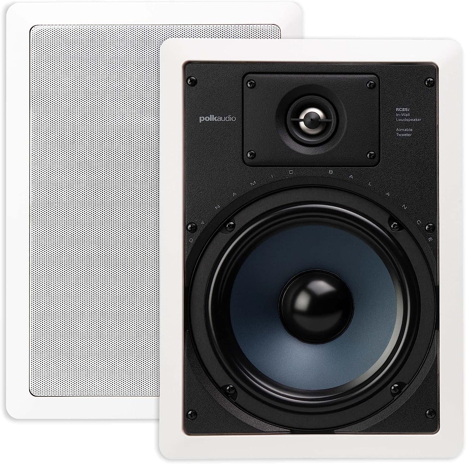 Polk Audio Rc85I 8 2-Way Premium In-Wall Speakers (2 Pairs - 4 Speakers),White