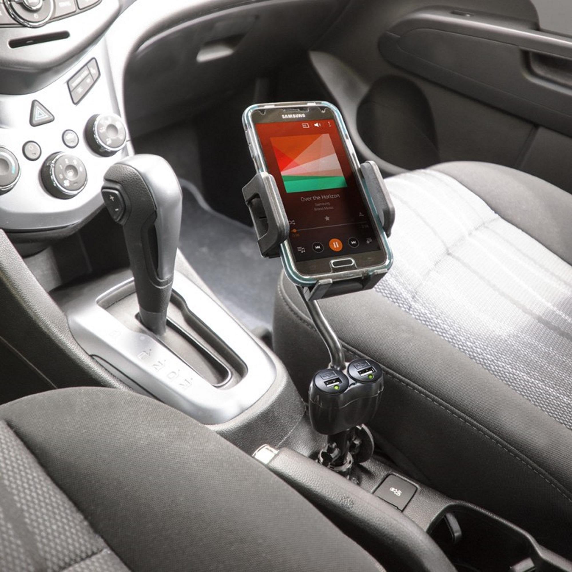 Bracketron Tekgrip 12V Power Dock Mount Phone Holder Two Charging Ports Hands Free Iphone X 8 Plus 7 Se 6S 6 Samsung Galaxy S9 S