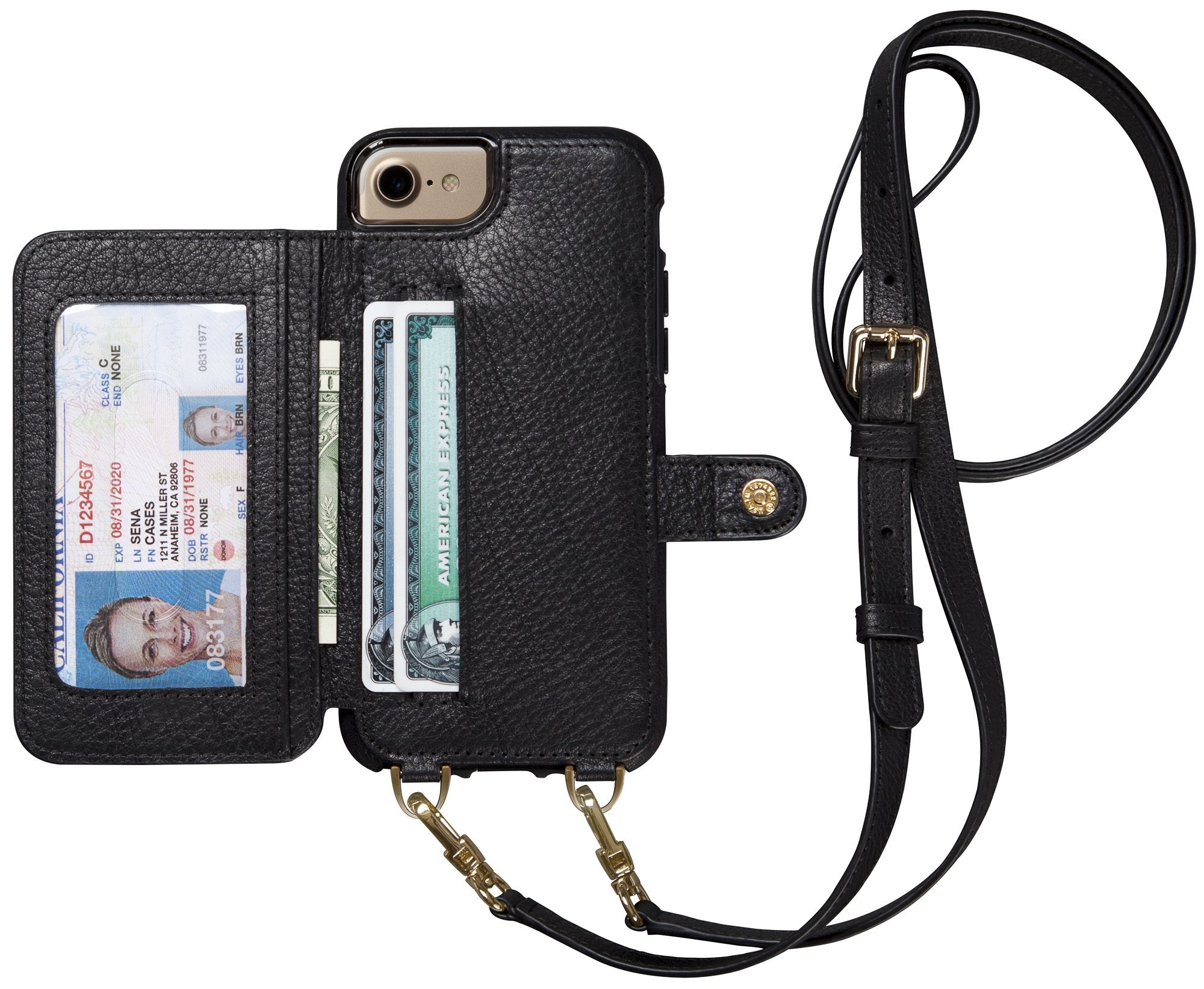 Sena Isa Crossbody Snap On Leather Cell Phone Leather Case For 6/7/8, Red