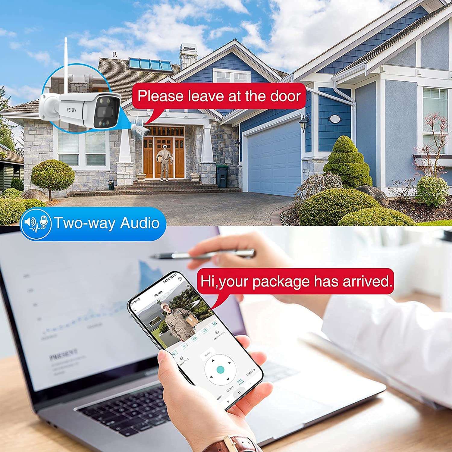 Reigy 3Mp Wifi Security Camera System With Floodlight And 1Tb Hard Drive Preinstalled, 2K Outdoor Home Surveillance Set 8Ch Nvr