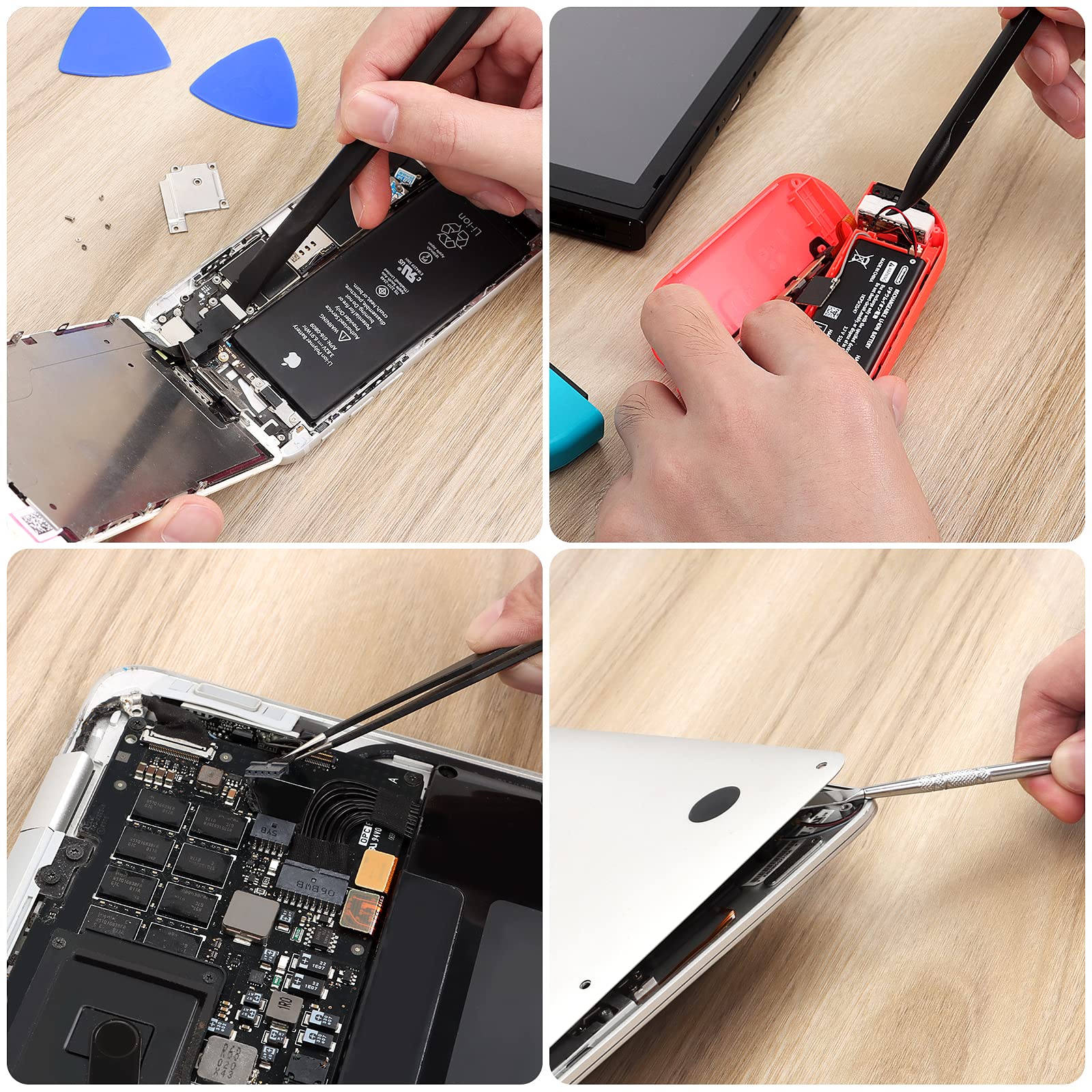 Strebito Spudger Pry Tool Kit 12 Piece Opening Tool, Metal & Plastic Spudger Tool Kit, Prying Cleaning & Open Tool For Iphone, L