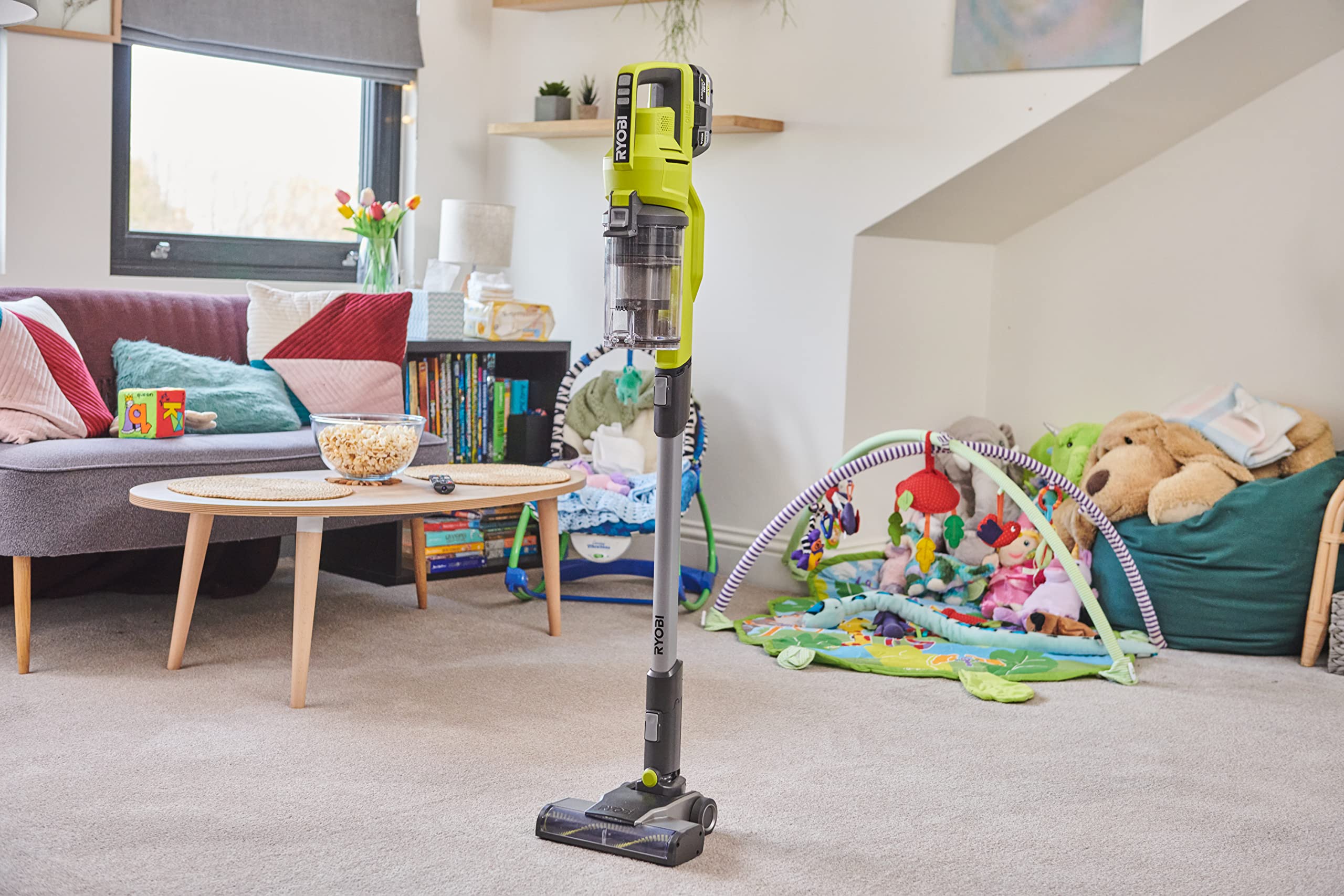 Ryobi 18 V One+ Rsv18 0 Cordless Floor Vacuum Cleaner (30 Airwatt Suction Power, 820 L/Min Airflow, 24 Cm Wide Floor Nozzle, Wit