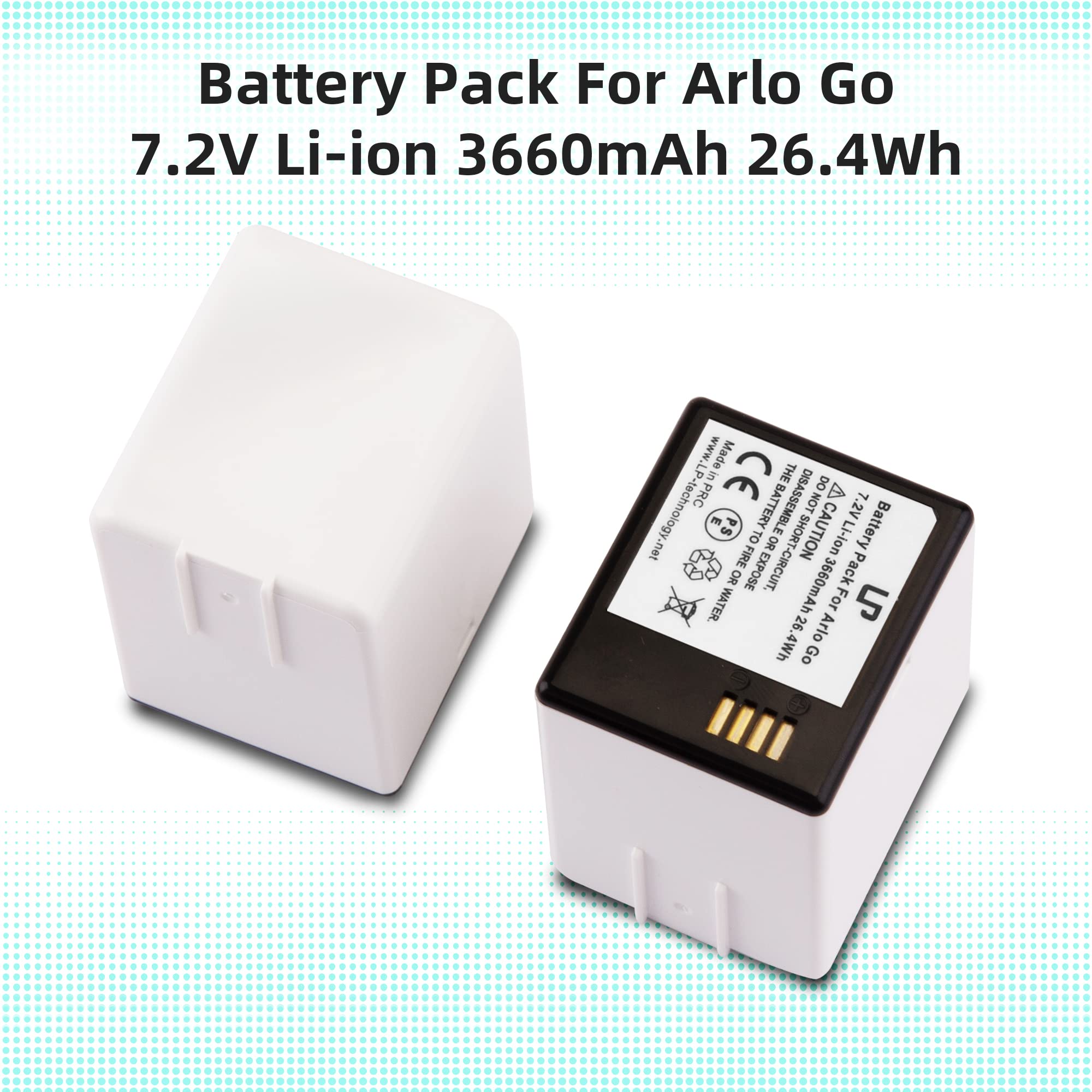 Arlo Battery Charger Pack For Arlo Go(Vma4410), 2 Pack 7.2V 3660Mah Li Ion Arlo Rechargeable Batteries With Dual Chagrer Station