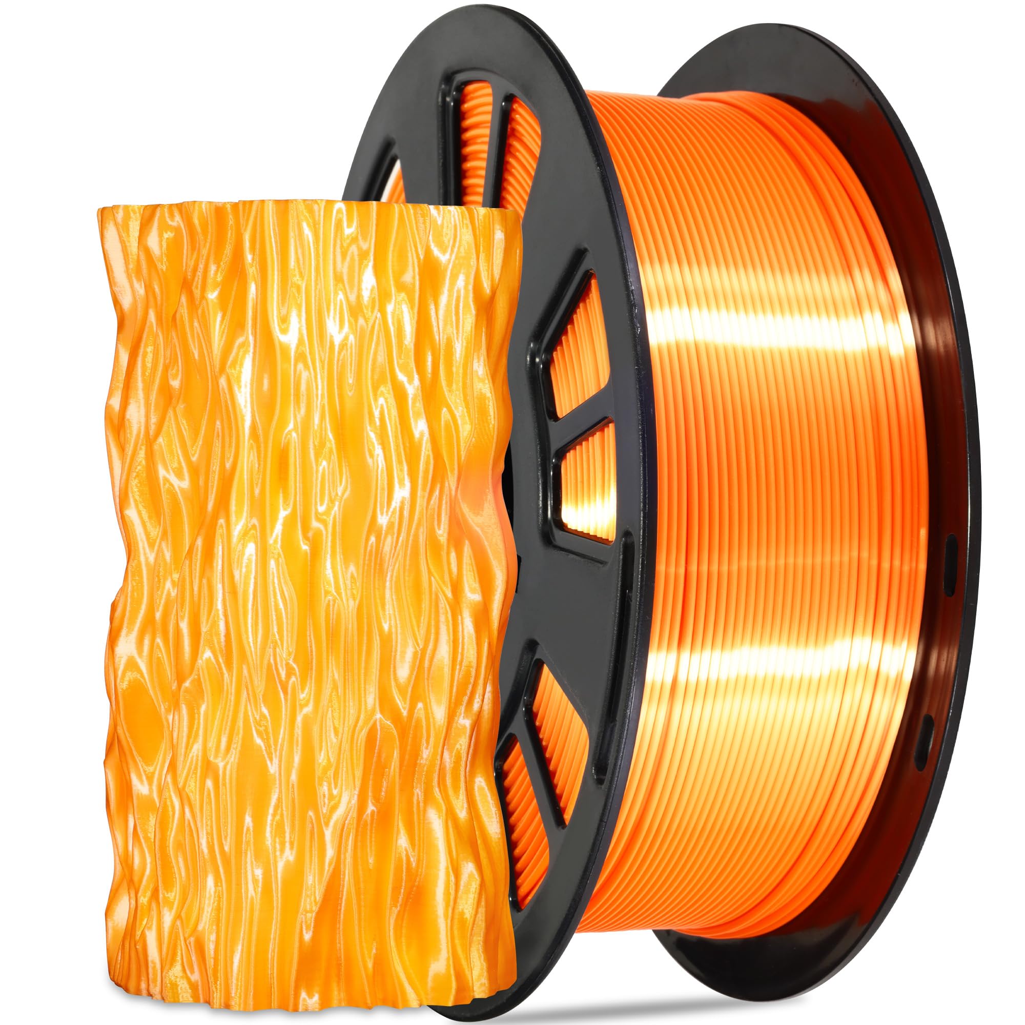 Do3D Silk Orange Pla Satin Shiny 3D Printer Filament, 1.75Mm Diameter 1Kg Spool 2.2Lbs For Fdm 3D Printers