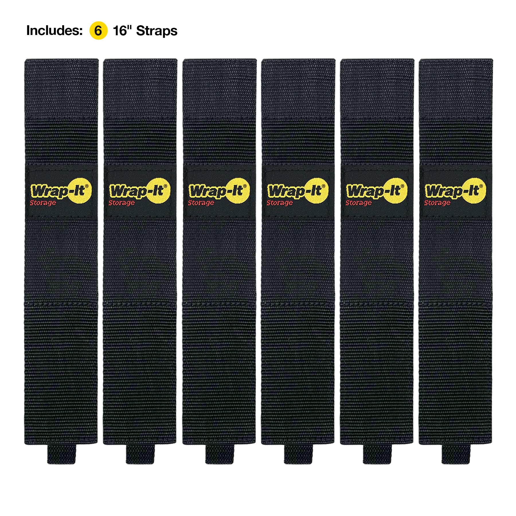 Twin Straps By Wrap It Storage   16'' (6 Pack)   Hook And Loop Hanging Cable Wrap For Multi Purpose Cord And Hose Storage
