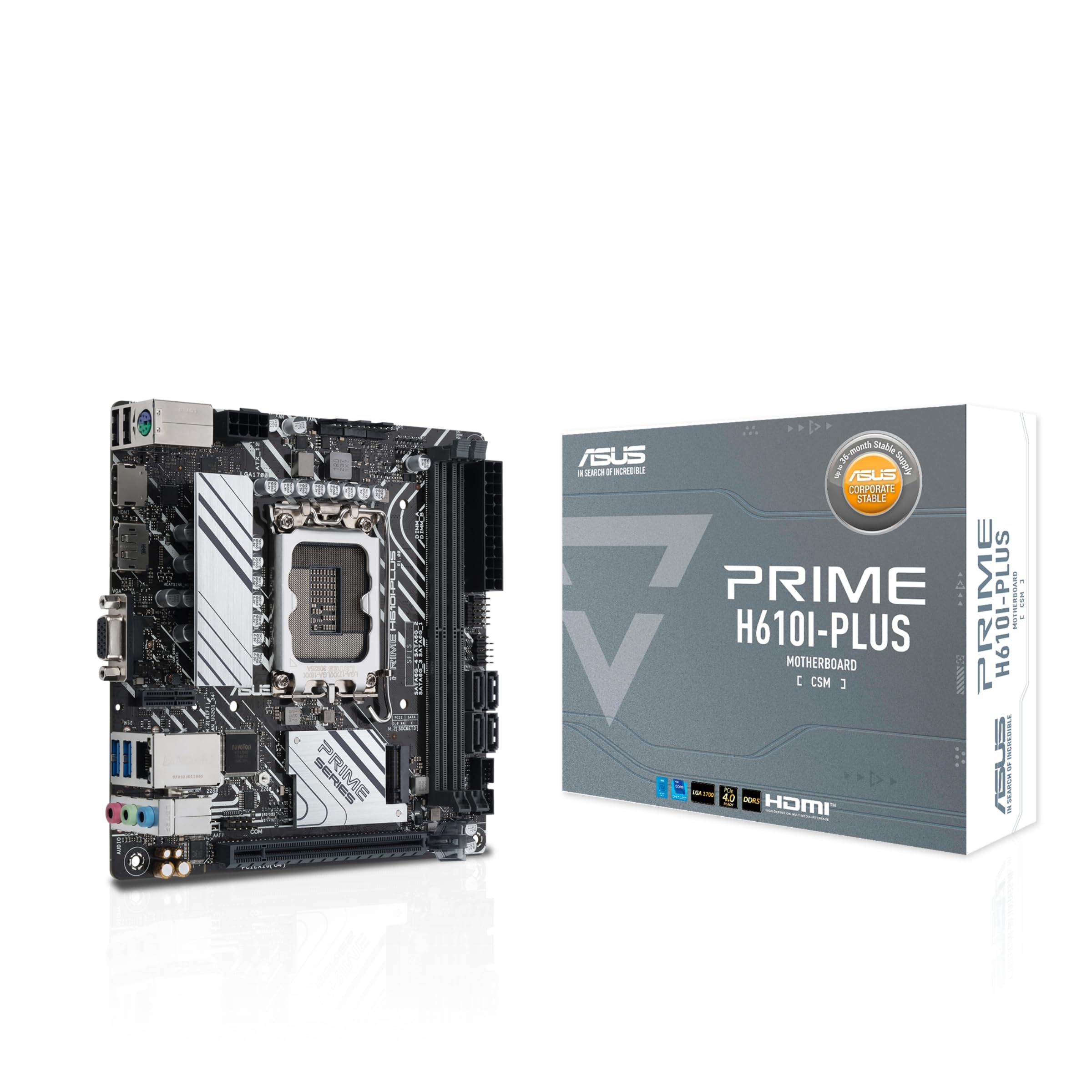 ASUS MB PRIME H610IPLUSCSM H610 LGA1700 Max.96GB DDR5 Mini ITX Retail