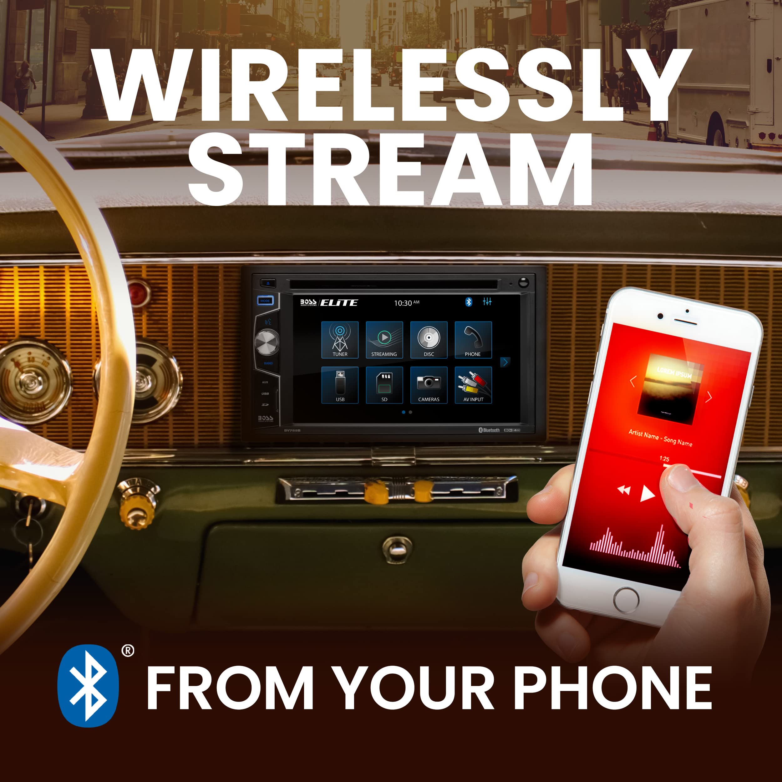 Boss Audio Systems Elite Bv755B Car Stereo System   6.2 Inch Double Din Touchscreen, Bluetooth Head Unit, Am/Fm Radio Receiver,