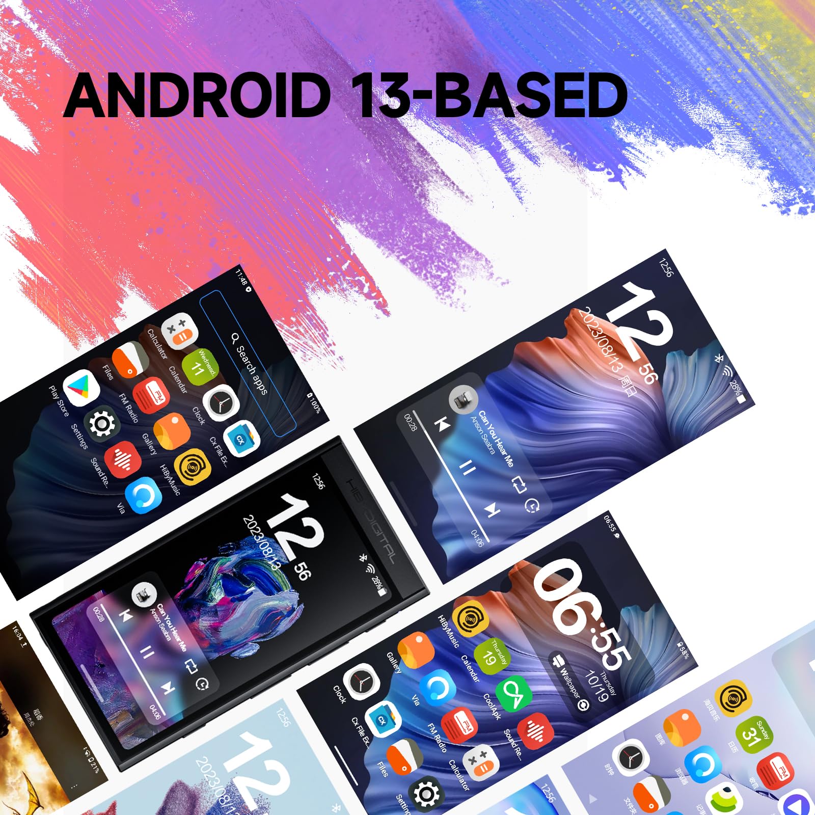 Hiby Digital M300 Music Player With Speaker Android 13 Os Sd665 Soc Bluetooth Wifi And Fm 1280X640 Resolution Ips Display Suppor