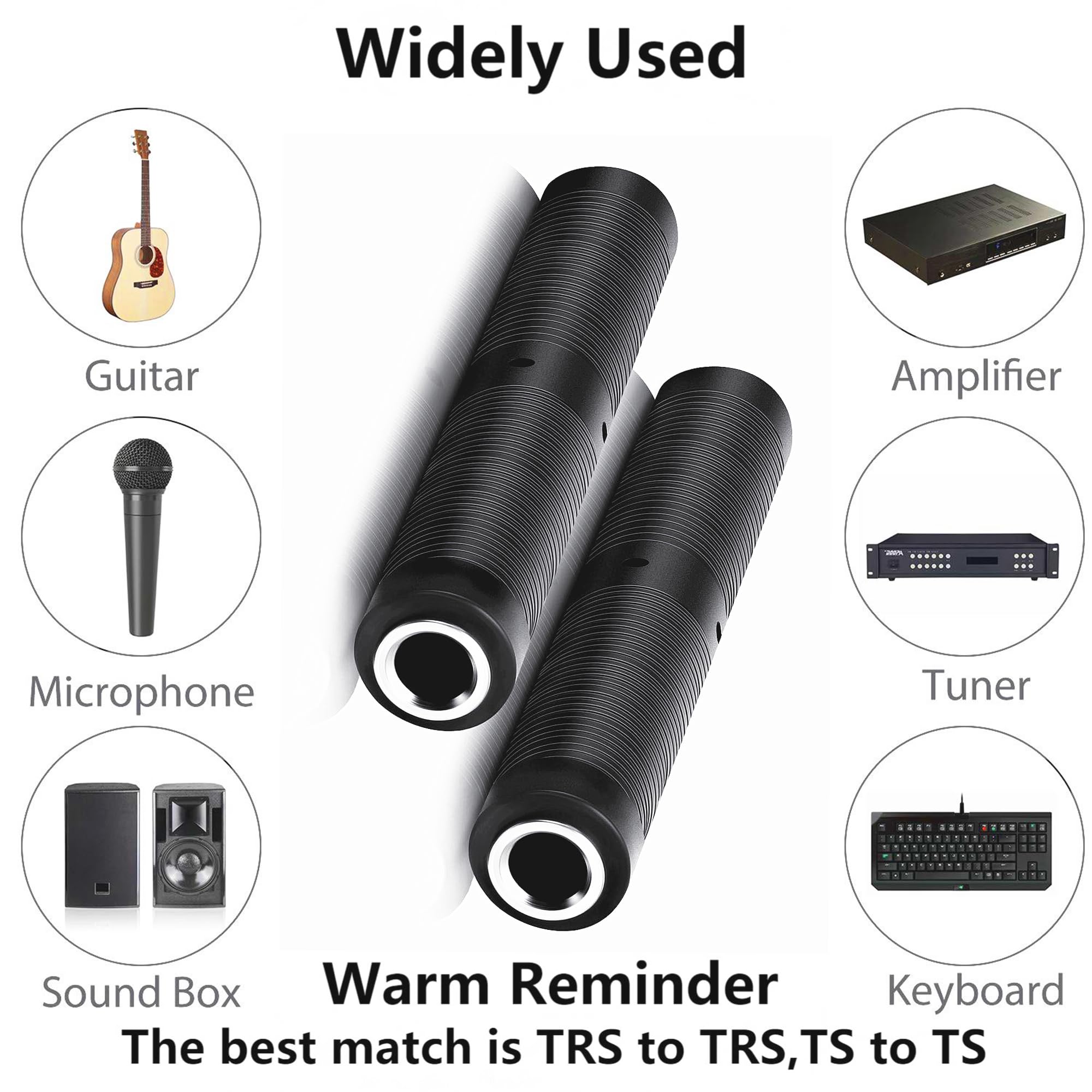 Shanfeilu 1/4 Inch Trs Ts Coupler 6.35Mm Female To Female Audio Adapter 6.35Mm Trs Stereo Ts Mono Jack Connector Extension For M