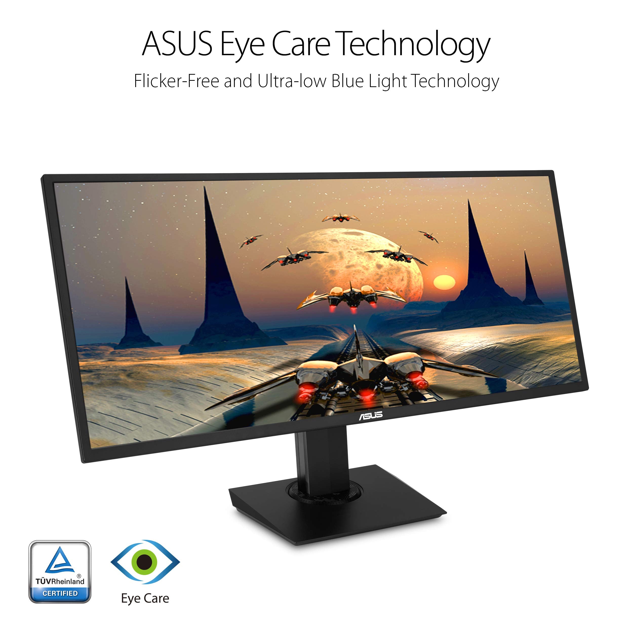 Asus Vp348Qgl 34    Ultra Wide Freesync Hdr Gaming Monitor 75Hz 1440P Eye Care Displayport Hdmi,Black