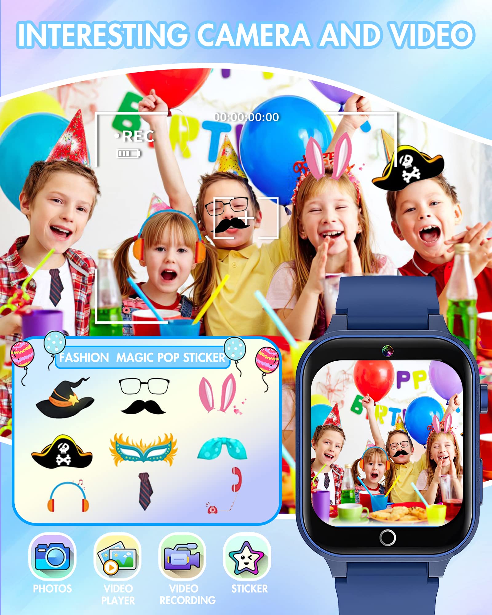 Smart Watch For Kids Gift For Boys Toys Age 8 10, Kids Watch For Boys 8 12 With Video Camera Music Player Educational Birthday G