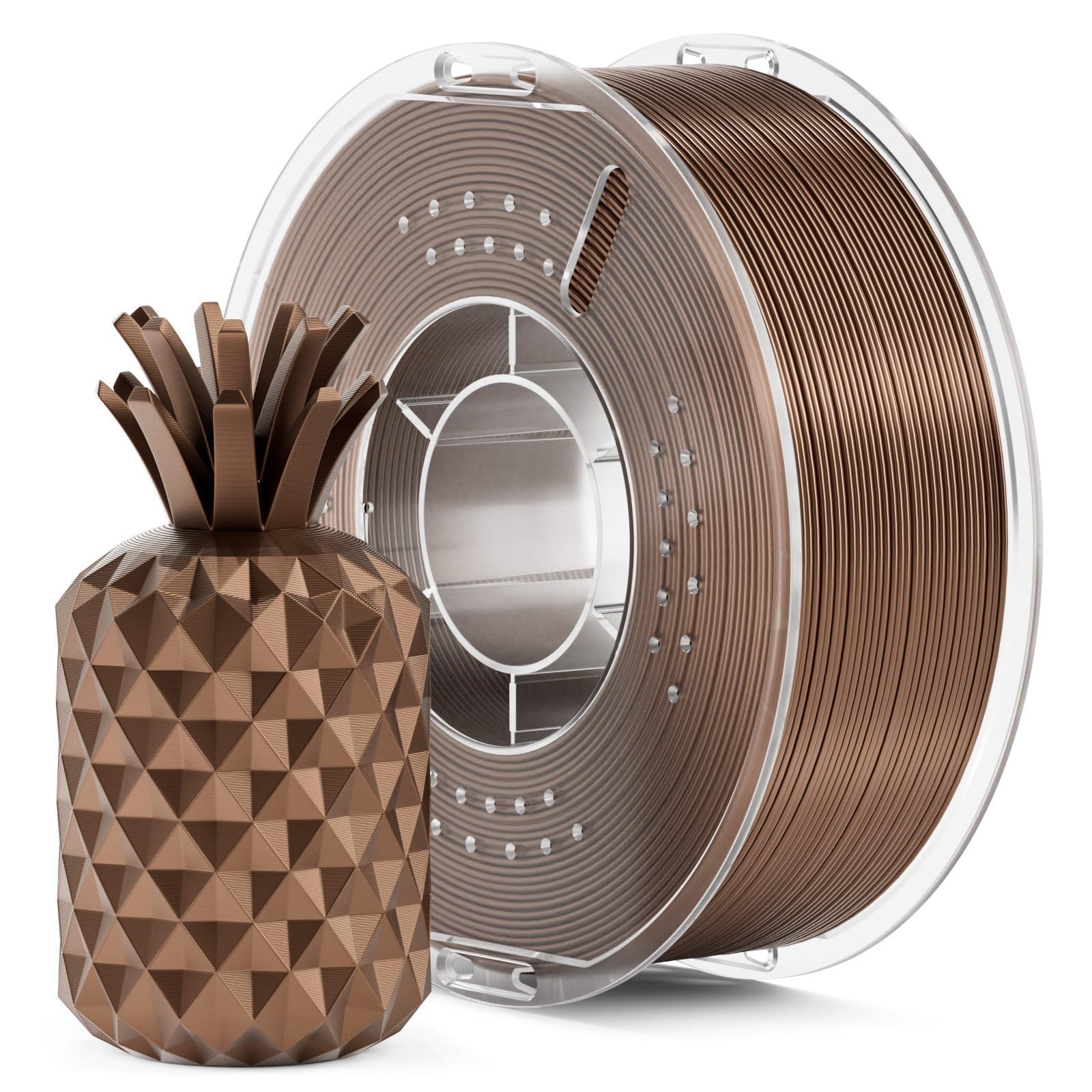 ELEGOO Metallic PLA Filament 1.75mm Metallic Bronze 1KG, Metal-Like Shiny 3D Printer Filament High Dimensional Accuracy, 1kg Spo