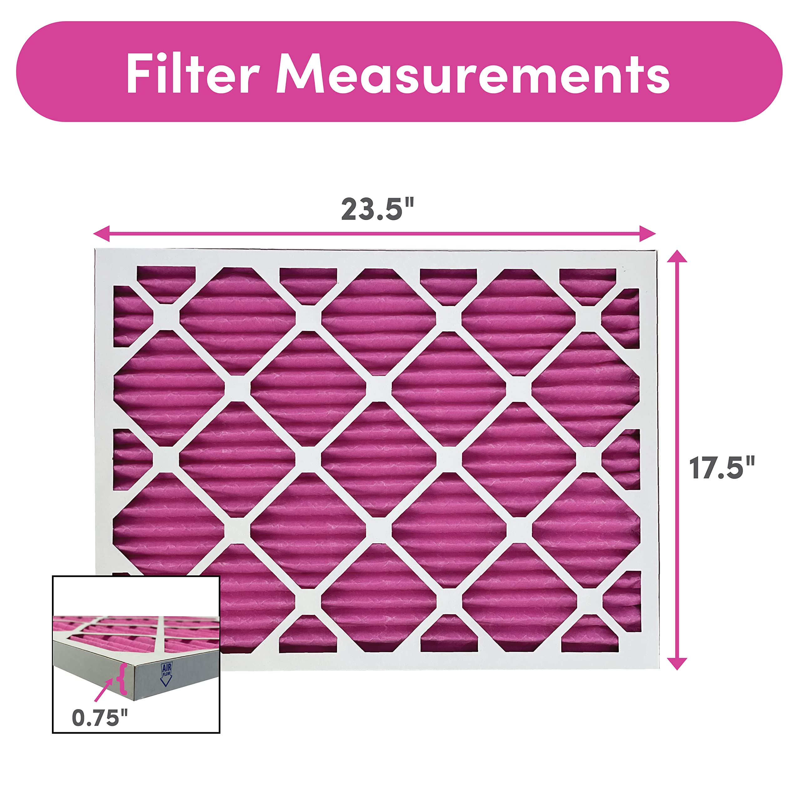 18X24X1 Air Filter By Colorfil | Color Changing Filters For Cat And Dog Odor | Merv 8 Furnace Ac Filter For Pet Hair And Dust |