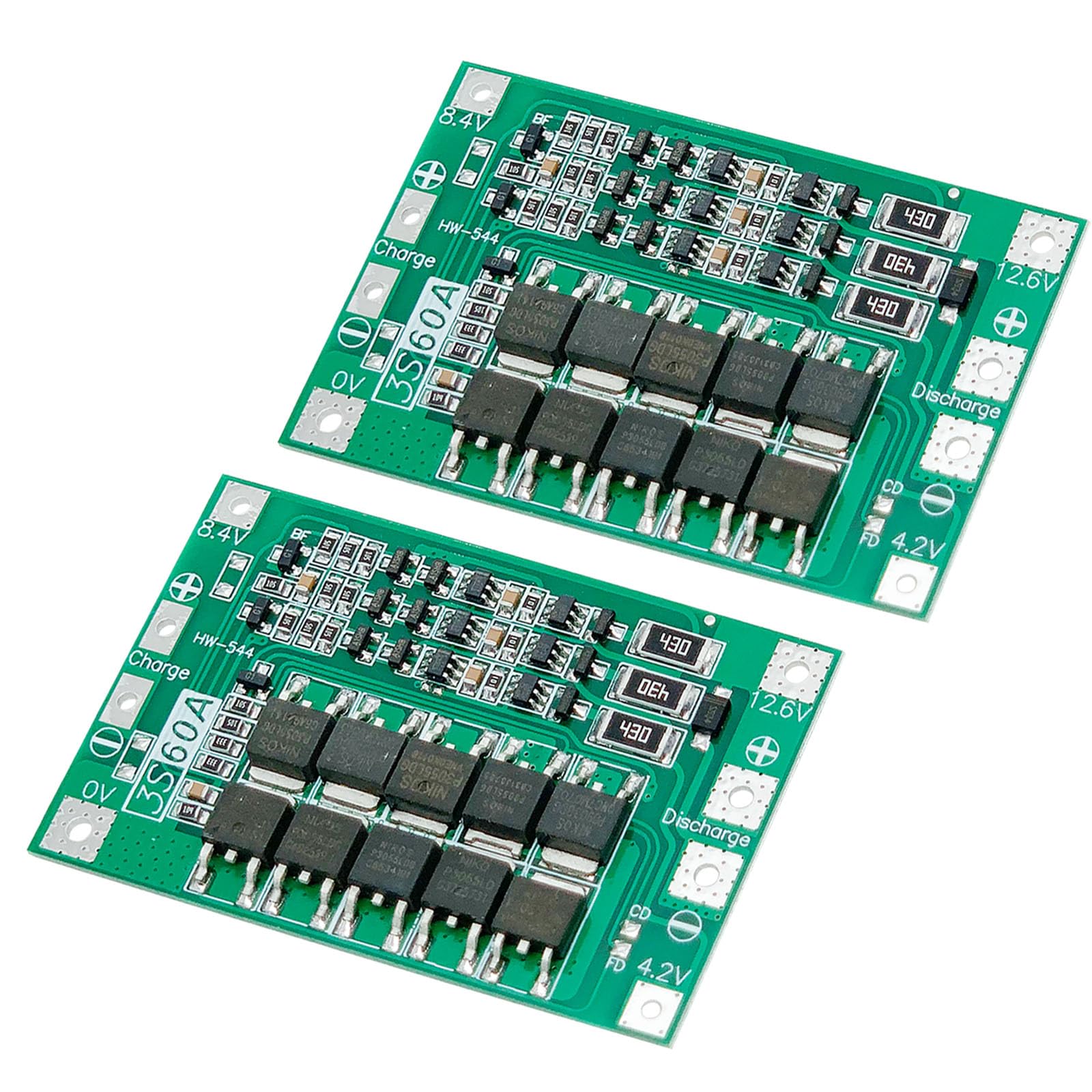 Cermant 2Pcs 3S 11.1V 12V 12.6V 60A With Balance 18650 Charger Pcb Bms Protection Board Li Ion Lithium Battery Charger Protectio