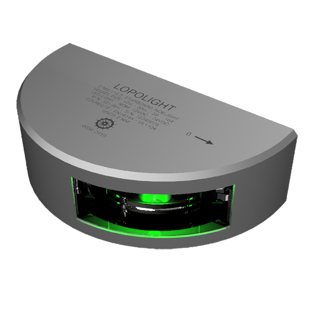 Lopolight Series 301-001 - Navigation Light - 2Nm - Vertical Mount - Green - Silver Housing - 6M Cable,WBAUVB0D75C3CMW