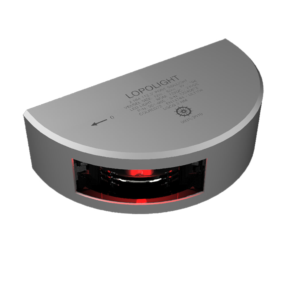 Lopolight Series 301-002 - Navigation Light - 2Nm - Vertical Mount - Red - Silver Housing - 6M Cable,WBAUVB0D75FJX88