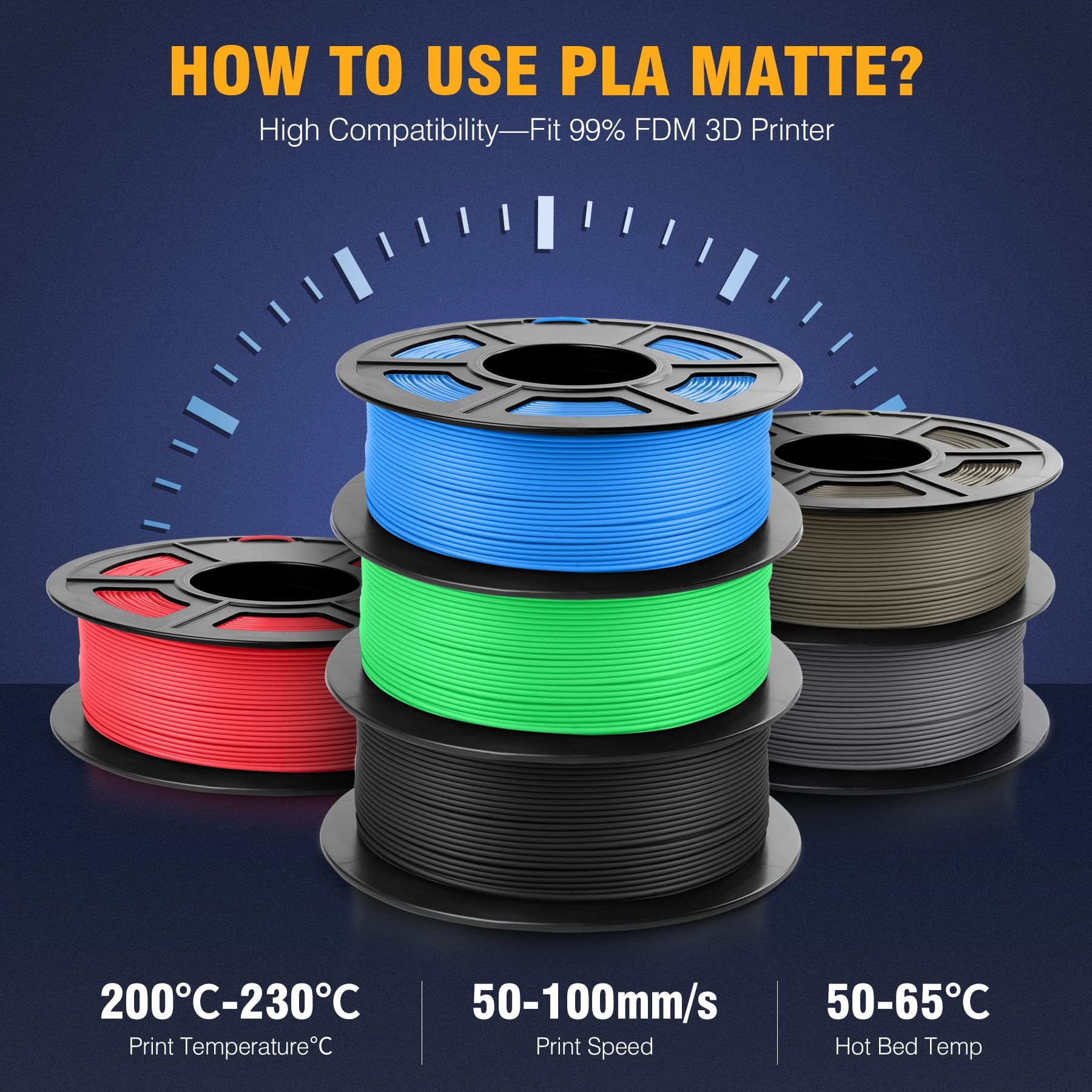 Sunlu 3D Printer Filament Bundle Pla Matte 1.75Mm, Super Neatly Wound Pla Filament With Matte Finish, Print With 99% Fdm 3D Prin