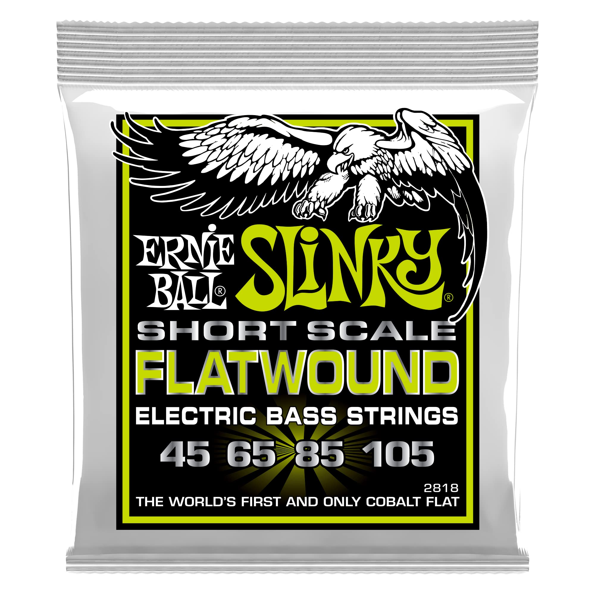 Ernie Ball Regular Slinky Flatwound Short Scale Electric Bass Strings 45 105 Gauge (P02818)