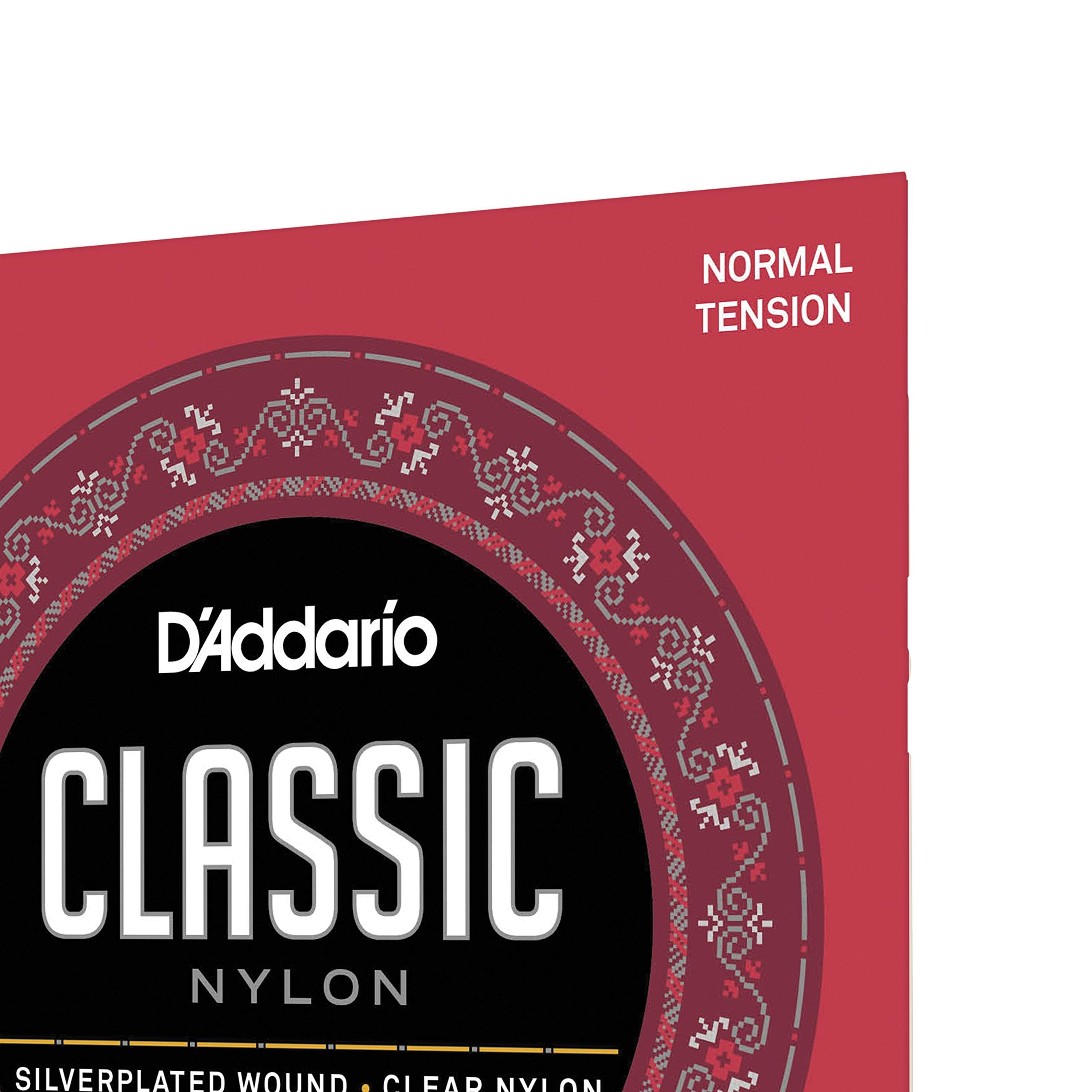 Daddario Student Nylon Classical Guitar Strings, Ej27N, Normal Tension, 3/4 Scale, 6-String Set, Pack Of 1