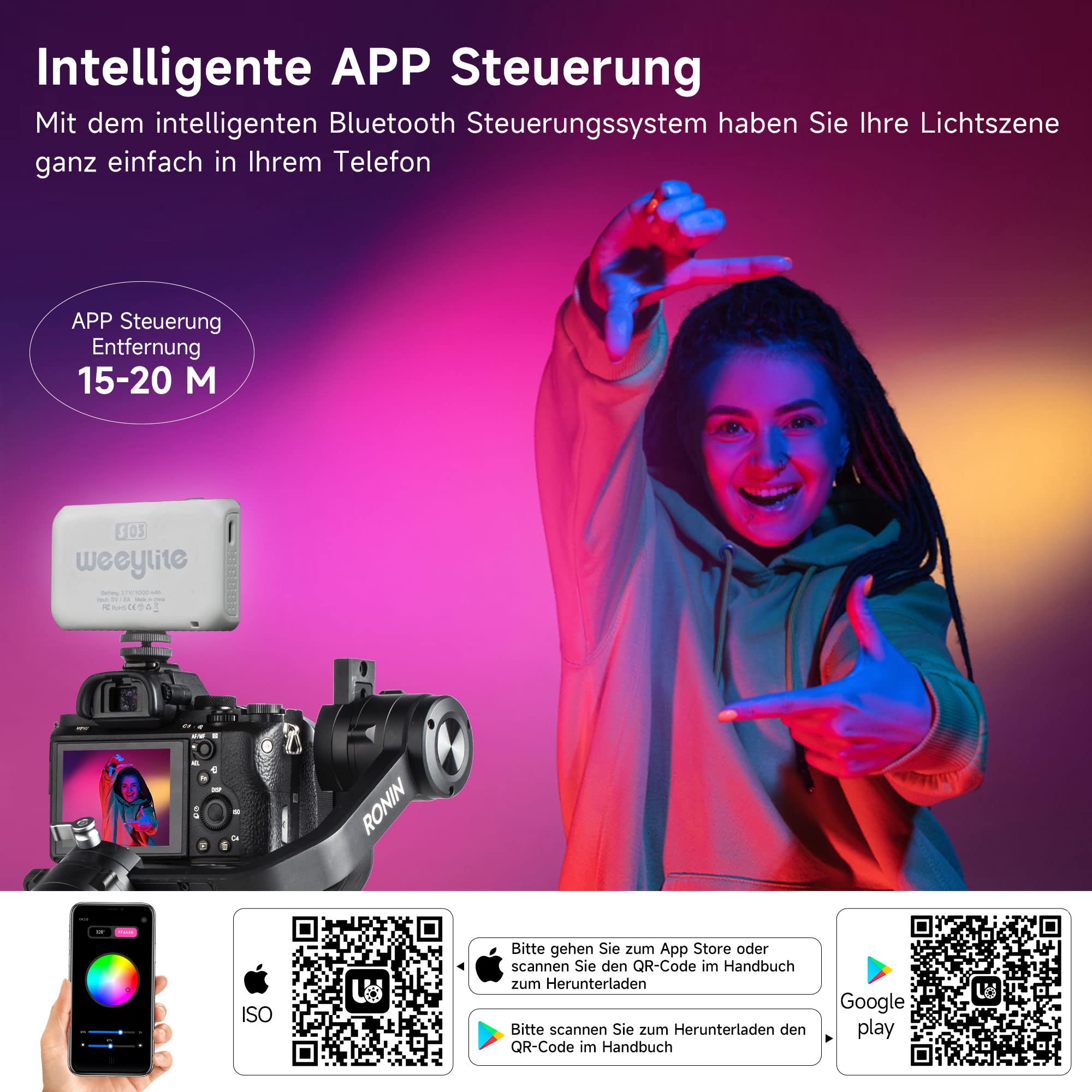 Rgb Led Video Light, 2 Packs Portable Light Panel Photography Dimmable With Desktop Tripod Stand For Dslr Camera Camcorder, High