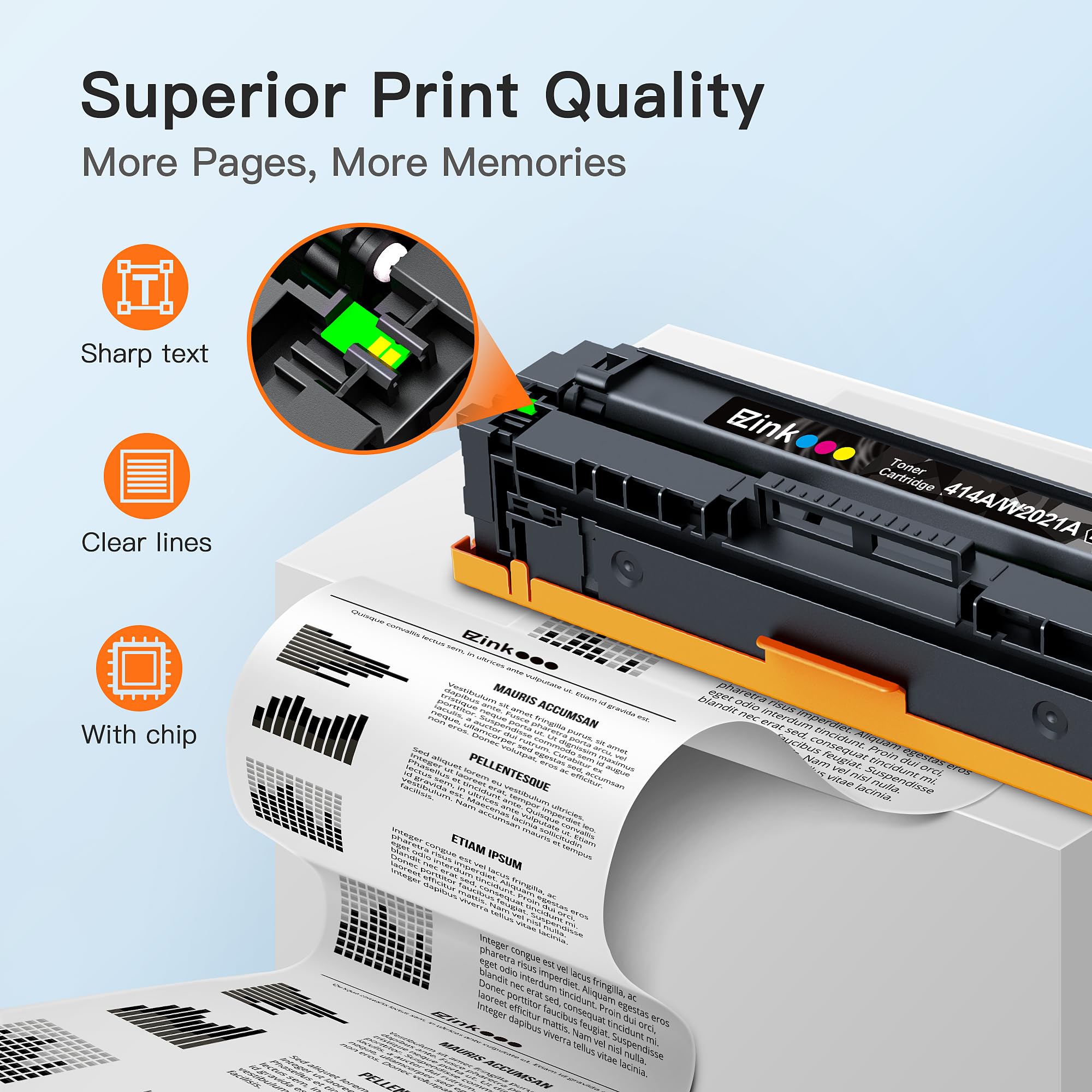 E Z Ink Compatible Toner Cartridges Replacement For Hp 414A Hp 414X 414A Toner (With Chip) To Use With Hp Color Pro M454Dw Mfp M