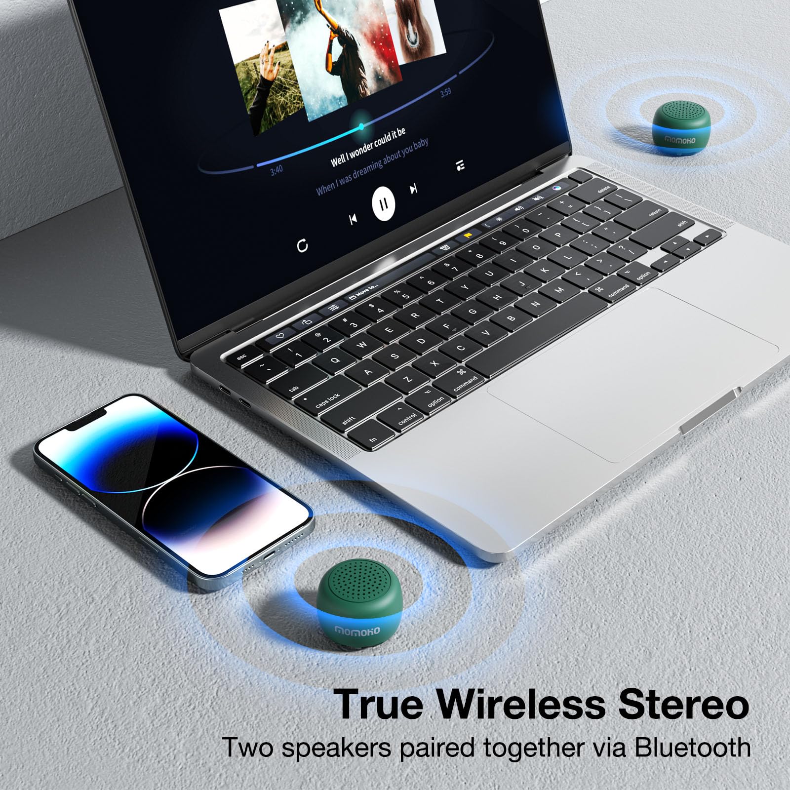 Momoho Mini Bluetooth Speaker Wireless With Remote Shutter, Multi Functional Tws Pairing Bluetooth Speaker, Built In Mic, Portab