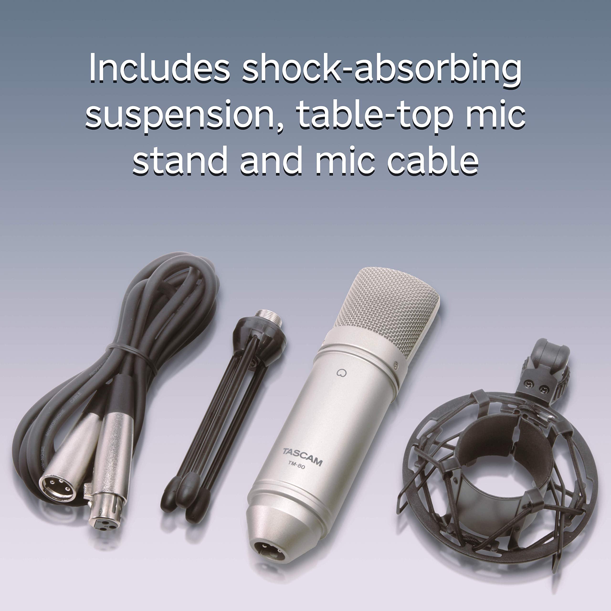 Tascam Tm 80 Large Diaphagm Condenser Microphone,Silver