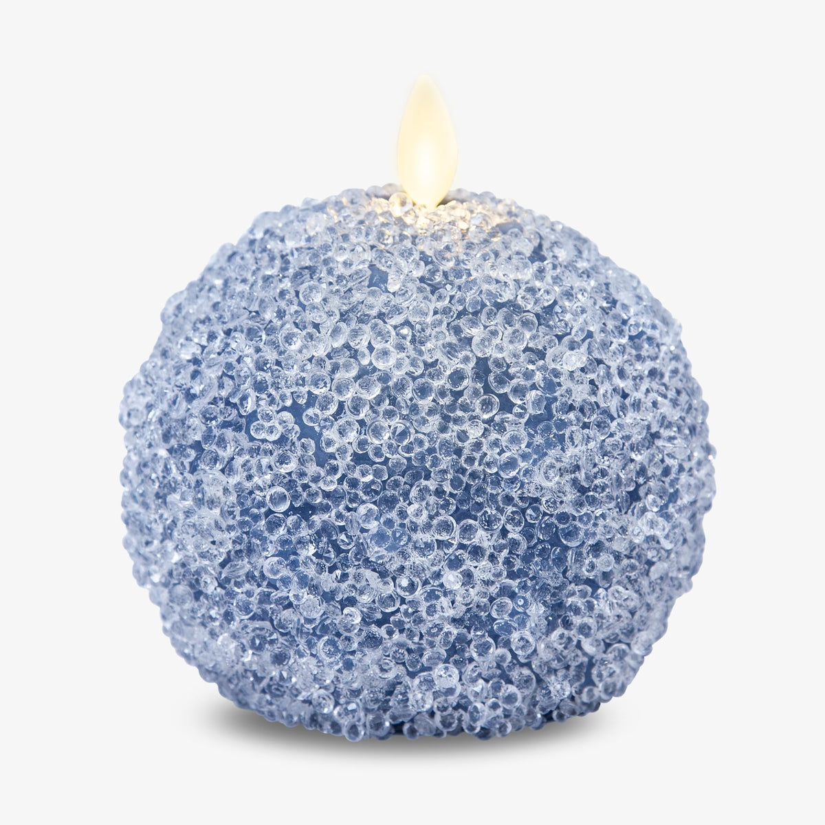 Luminara - Flameless Holiday Crystal Beads Glitter Sphere Candle - Spring Lake - Pack Of 1-4X4.25 - Auto Timer Built-In 5-Hour T