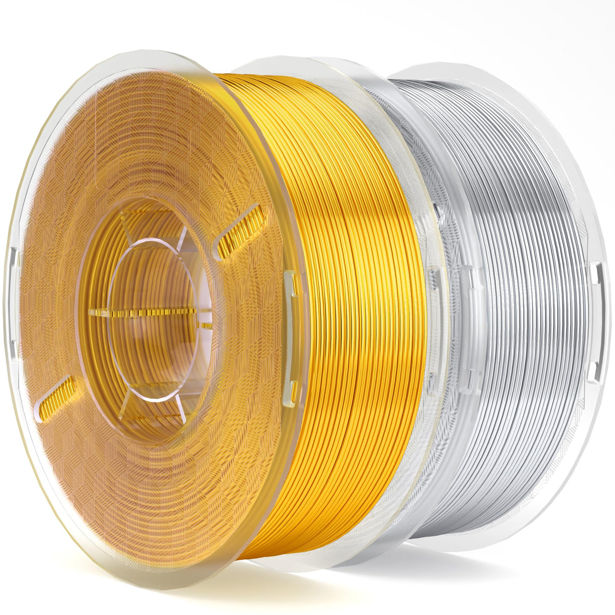 Elegoo Silk Pla Filament 1.75Mm Gold & Silver 2Kg, 3D Printer Filament Dimensional Accuracy +/  0.02Mm, 2 Pack 1Kg Spool(2.2Lbs)