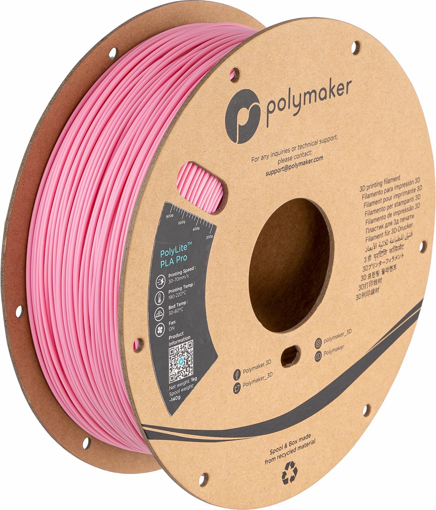 Polymaker Pla Pro Filament 1.75Mm Pink, Powerful Pla Filament 1.75Mm 3D Printer Filament 1Kg   Polylite 1.75 Pla Filament Pro To