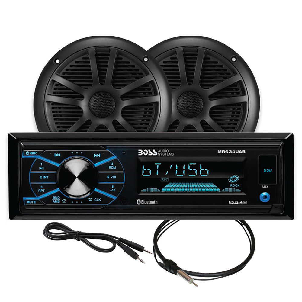 Boss Audio Mcbk634B.6 Marine Stereo &Amp; 6.5'' Speaker Kit - Black,WBEEAB082B9S9DN