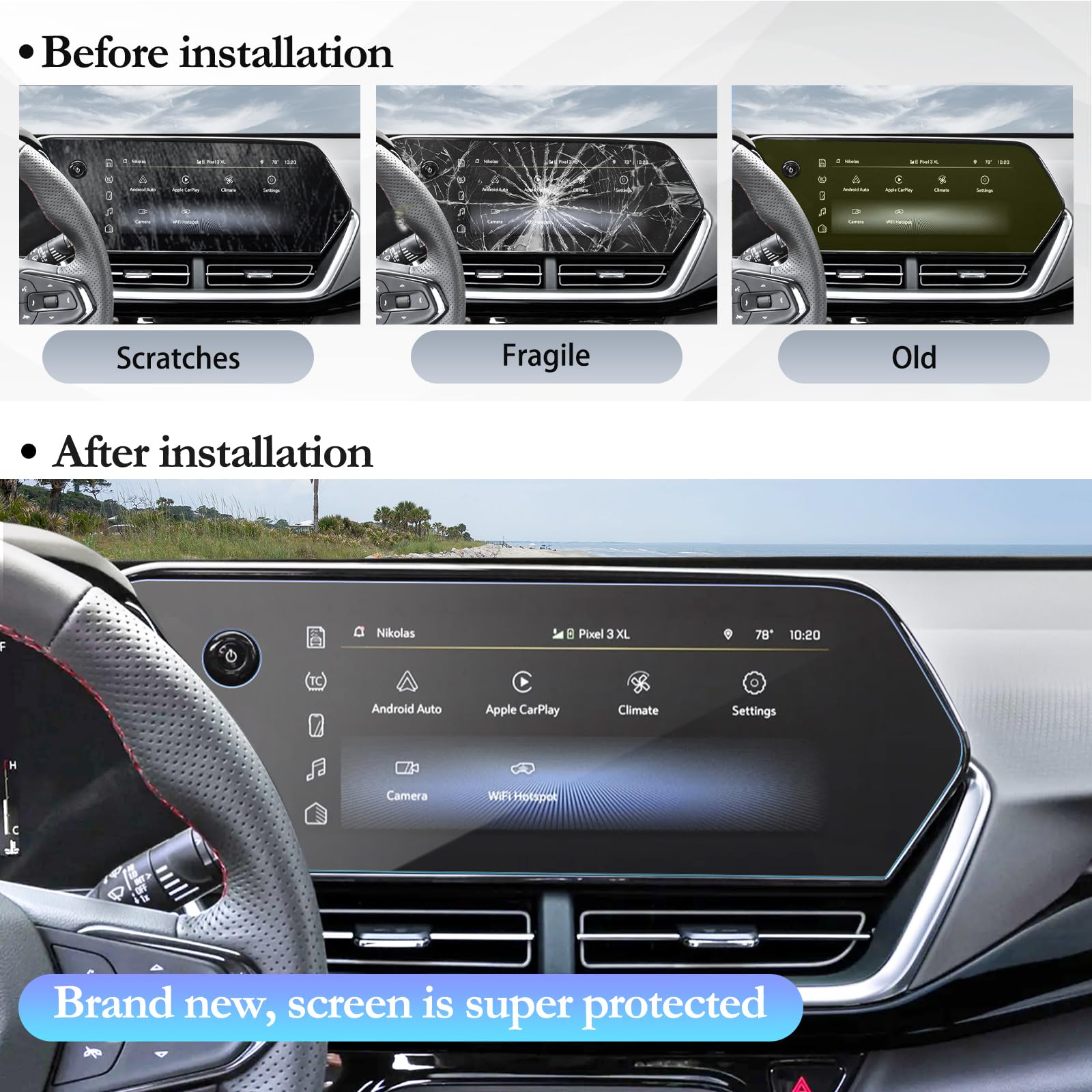 Sktu 2024 2025 Chevy Trax Accessories Screen Protector For 2024 2025 Chevrolet Trax/Chevy Trailblazer 11 Inch Navigation Screen 9H Hardness Hd Clear