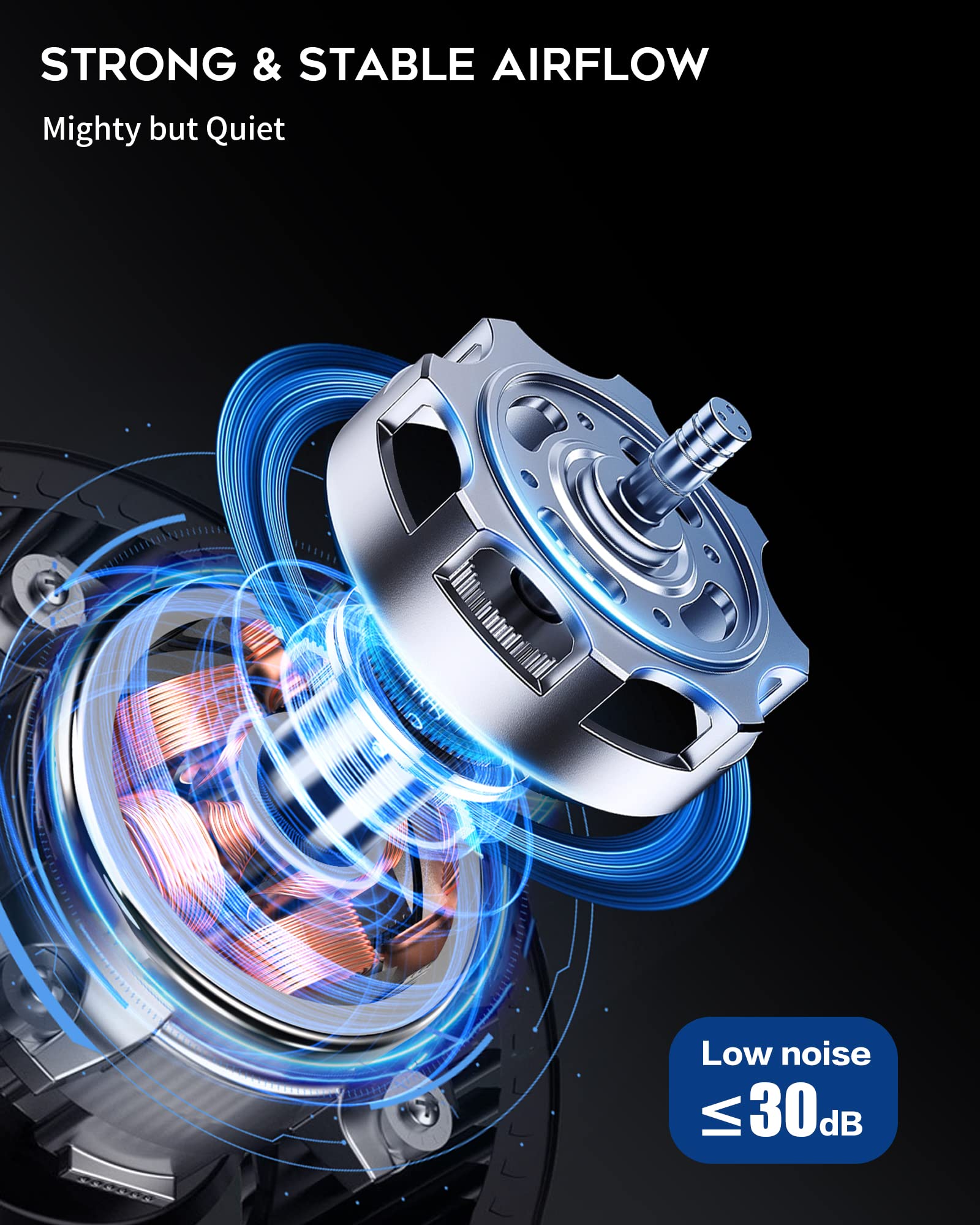 Reenuo Portable Camping Fan, Small Tent Fan With Hanging Hook, 40 Working Hours Rechargeable Usb Battery Fan With Led Lights For